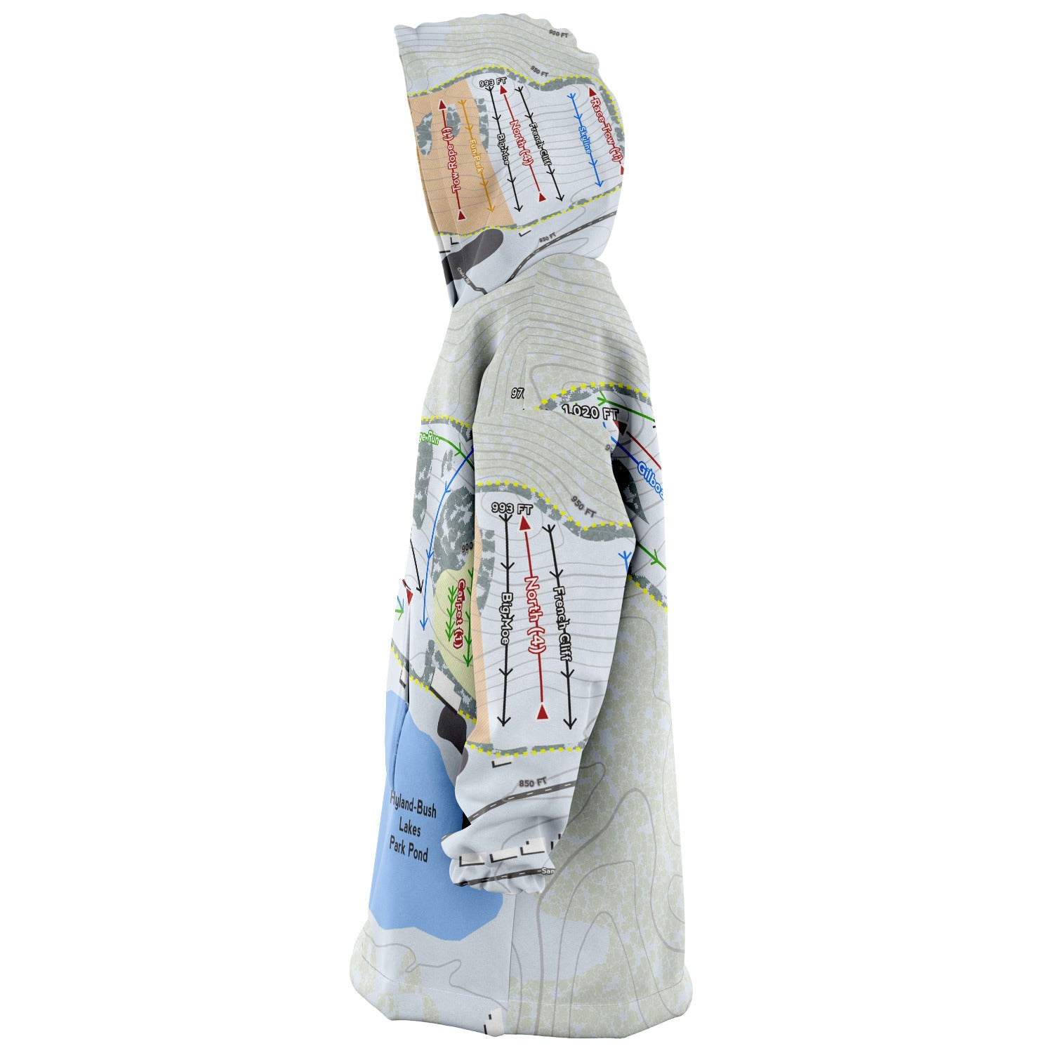 Hyland Hills, Minnesota Ski Trail Map - Snug Hoodie