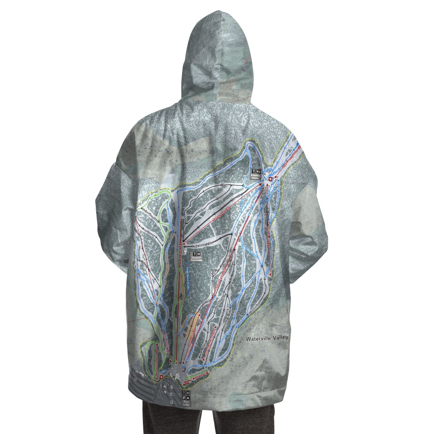 Waterville Valley, New Hampshire Ski Trail Map - Snug Hoodie