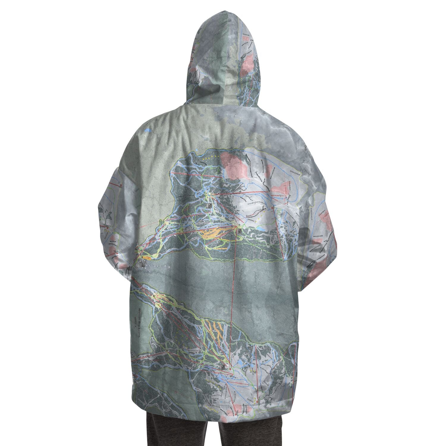 Whistler Blackcomb, British Columbia Ski Trail Map Snug Hoodie