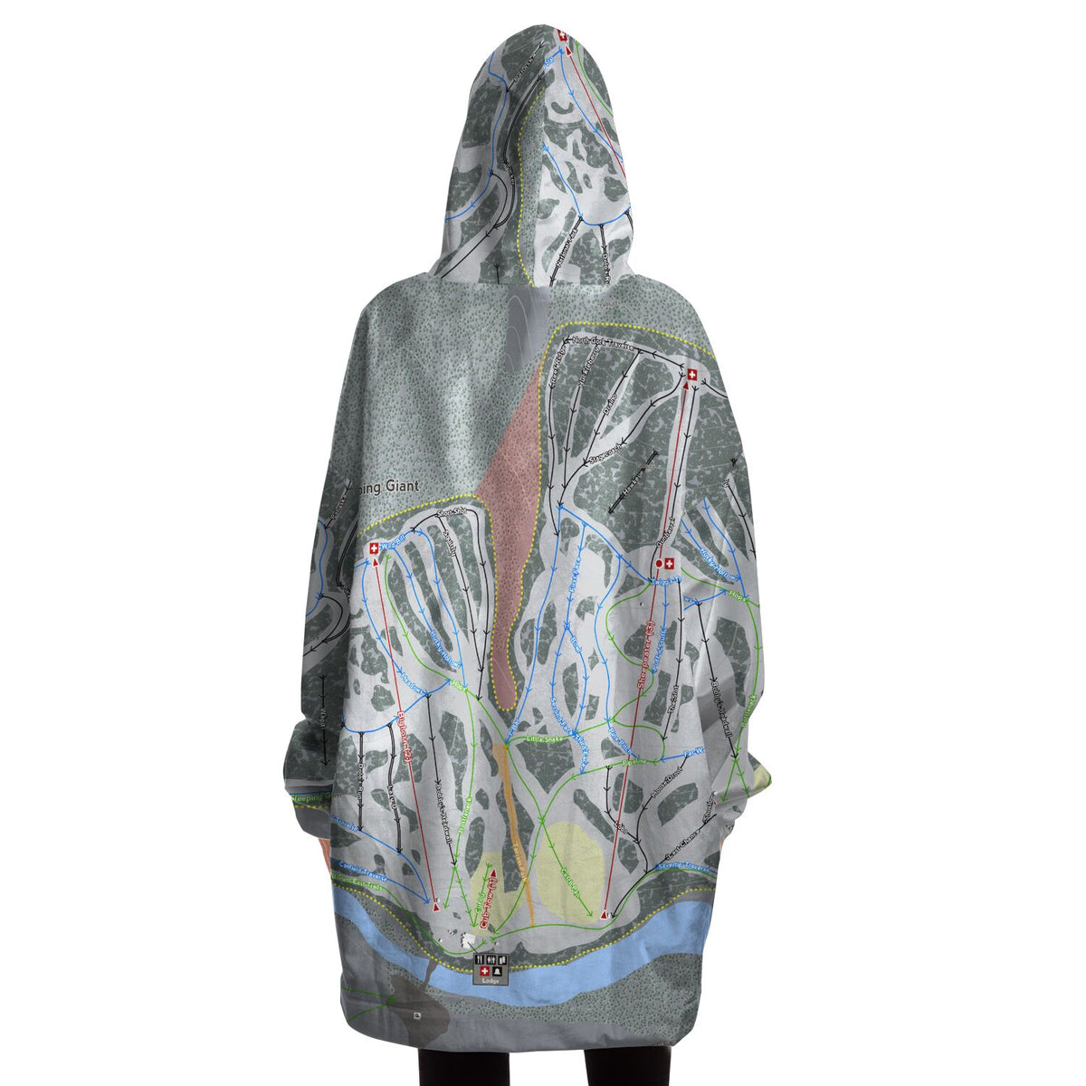 Sleeping Giant, Wyoming Ski Trail Map Snug Hoodie