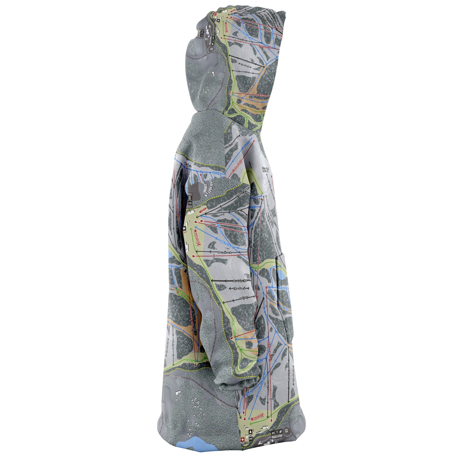 China Peak, California Ski Trail Map - Snug Hoodie