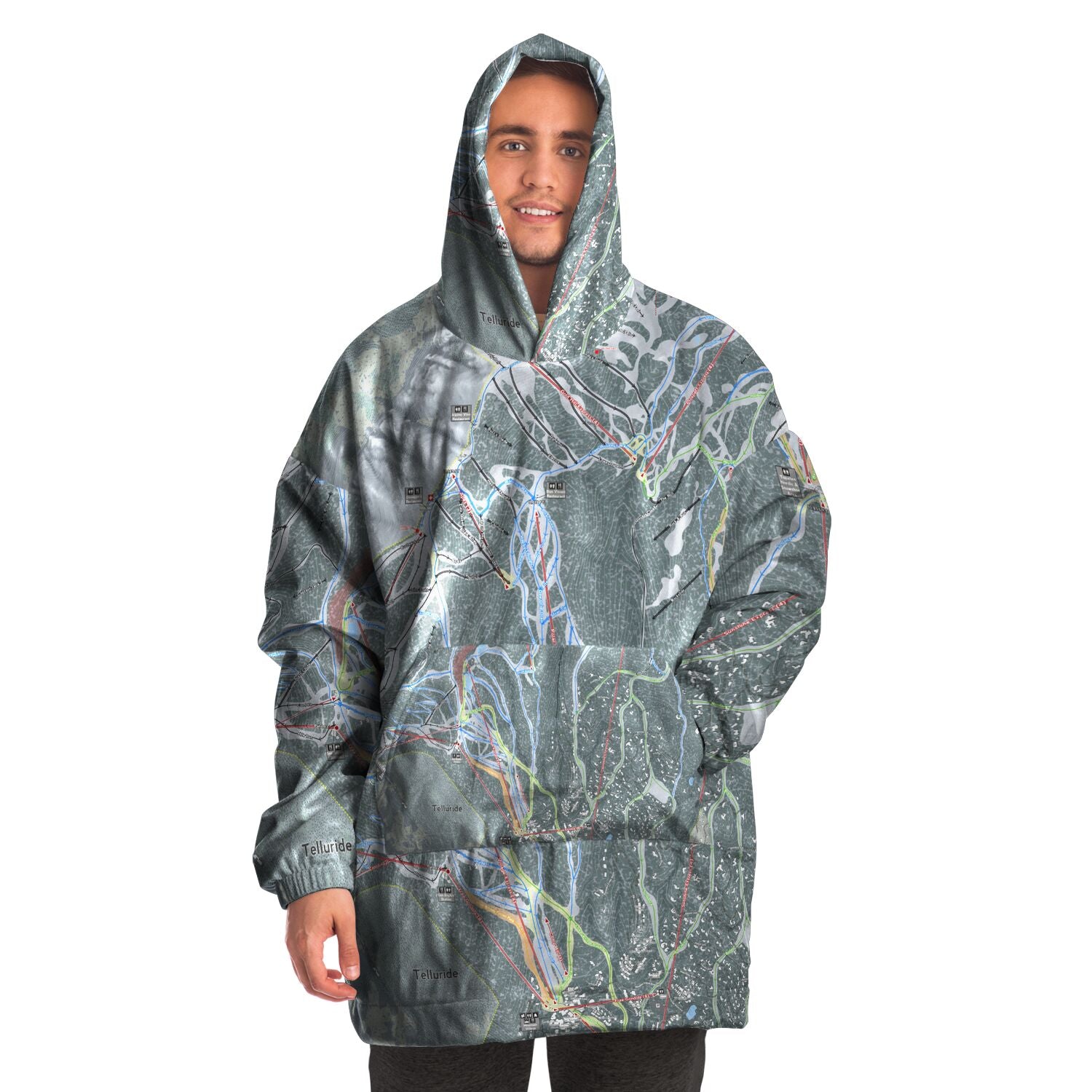 Telluride, Colorado Ski Trail Map - Snug Hoodie