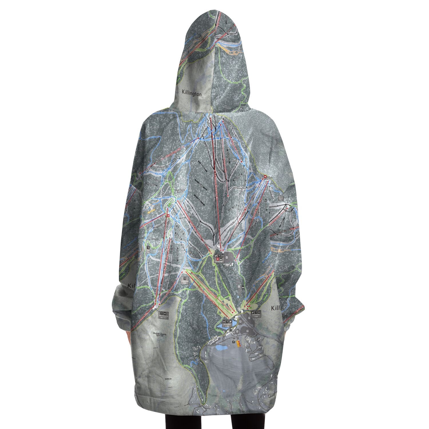 Killington, Vermont Ski Trail Map - Snug Hoodie