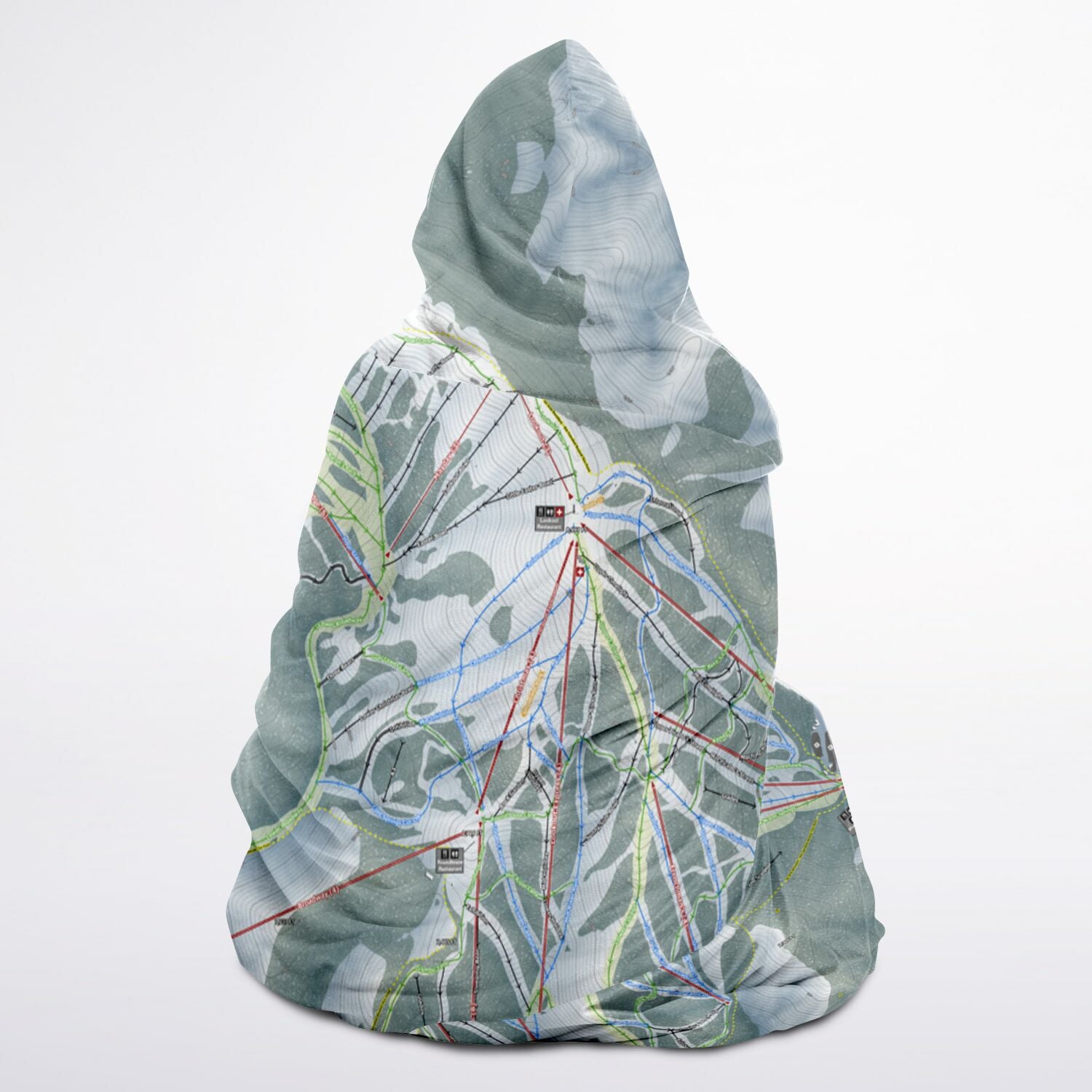 Sun Valley, Idaho Ski Trail Map - Youth Hooded Blanket