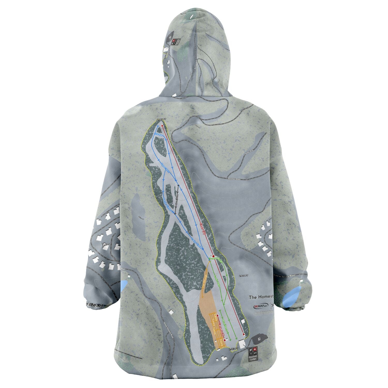 The Homestead, Michigan Ski Trail Map Snug Hoodie