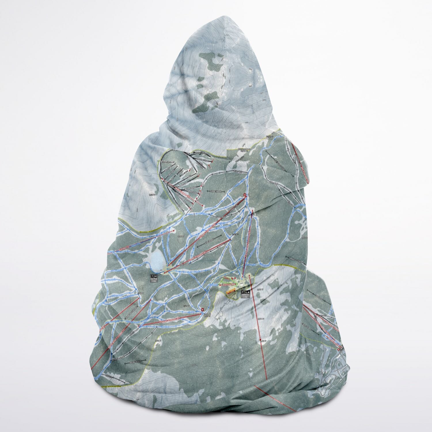 Heavenly, Nevada Ski Trail Map - Youth Hooded Blanket