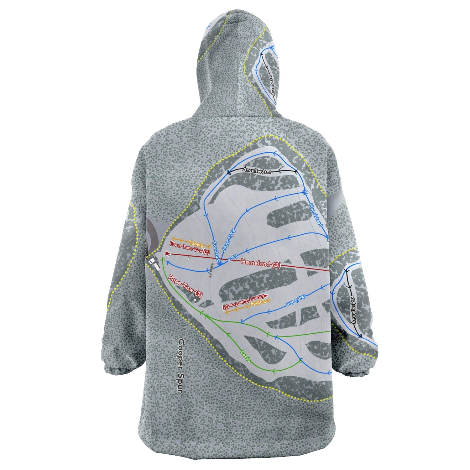 Cooper Spur, Oregon Ski Trail Map Snug Hoodie