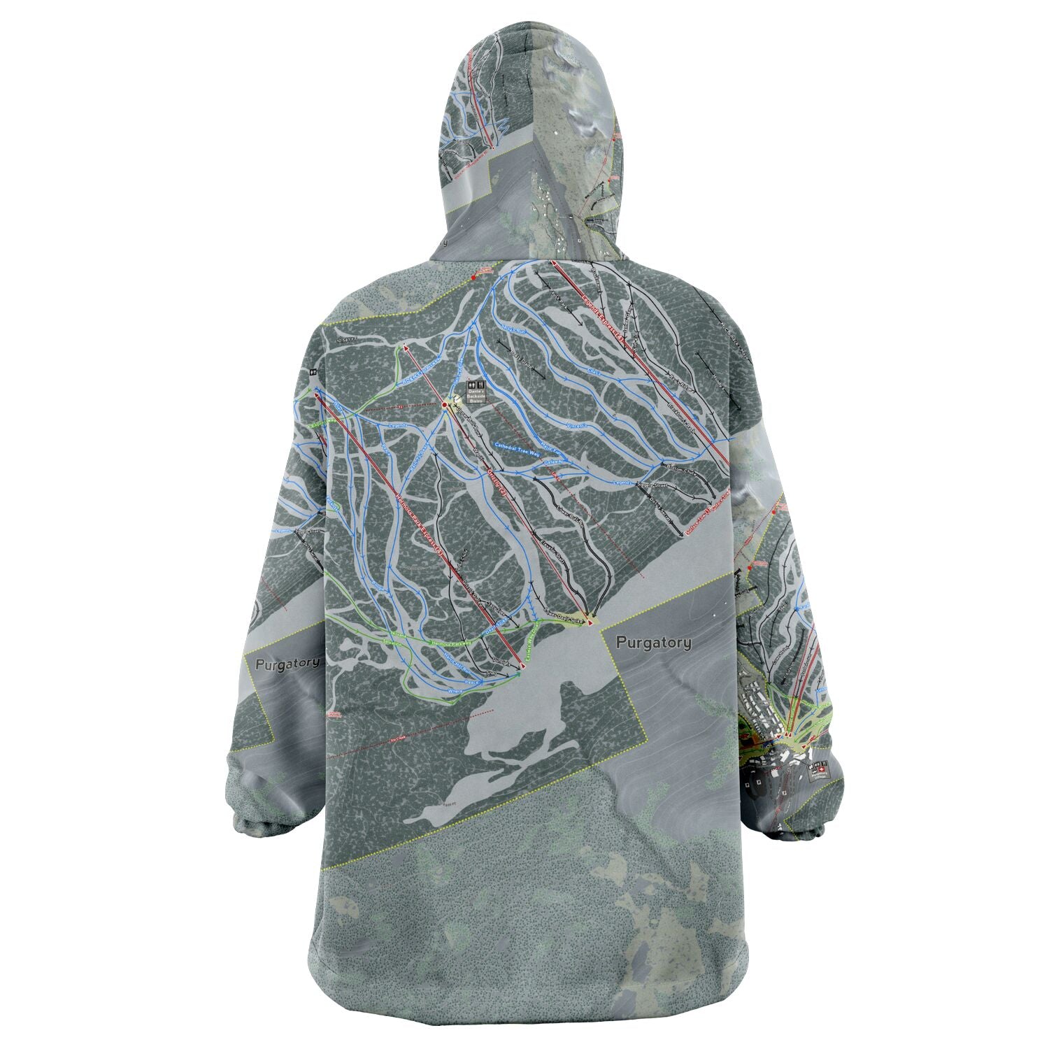 Purgatory, Colorado Ski Trail Map - Snug Hoodie