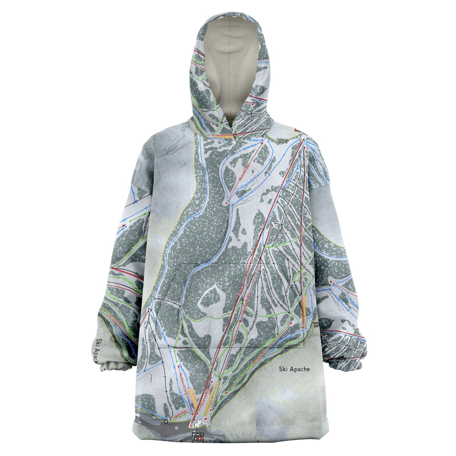 Ski Apache, New Mexico Ski Trail Map - Snug Hoodie