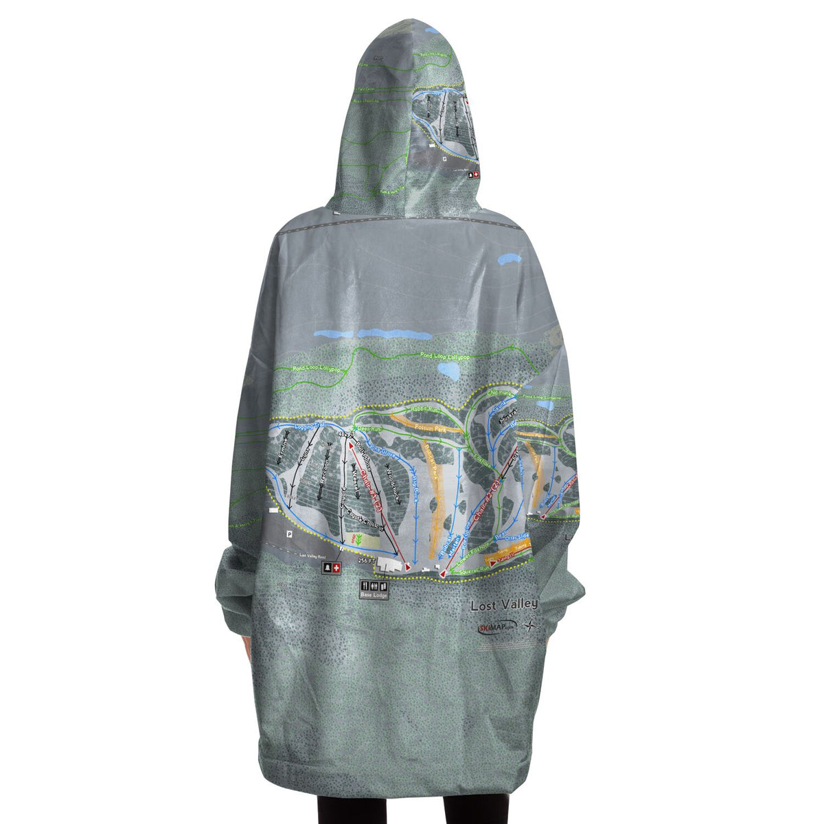 Lost Valley, Maine Ski Trail Map - Snug Hoodie