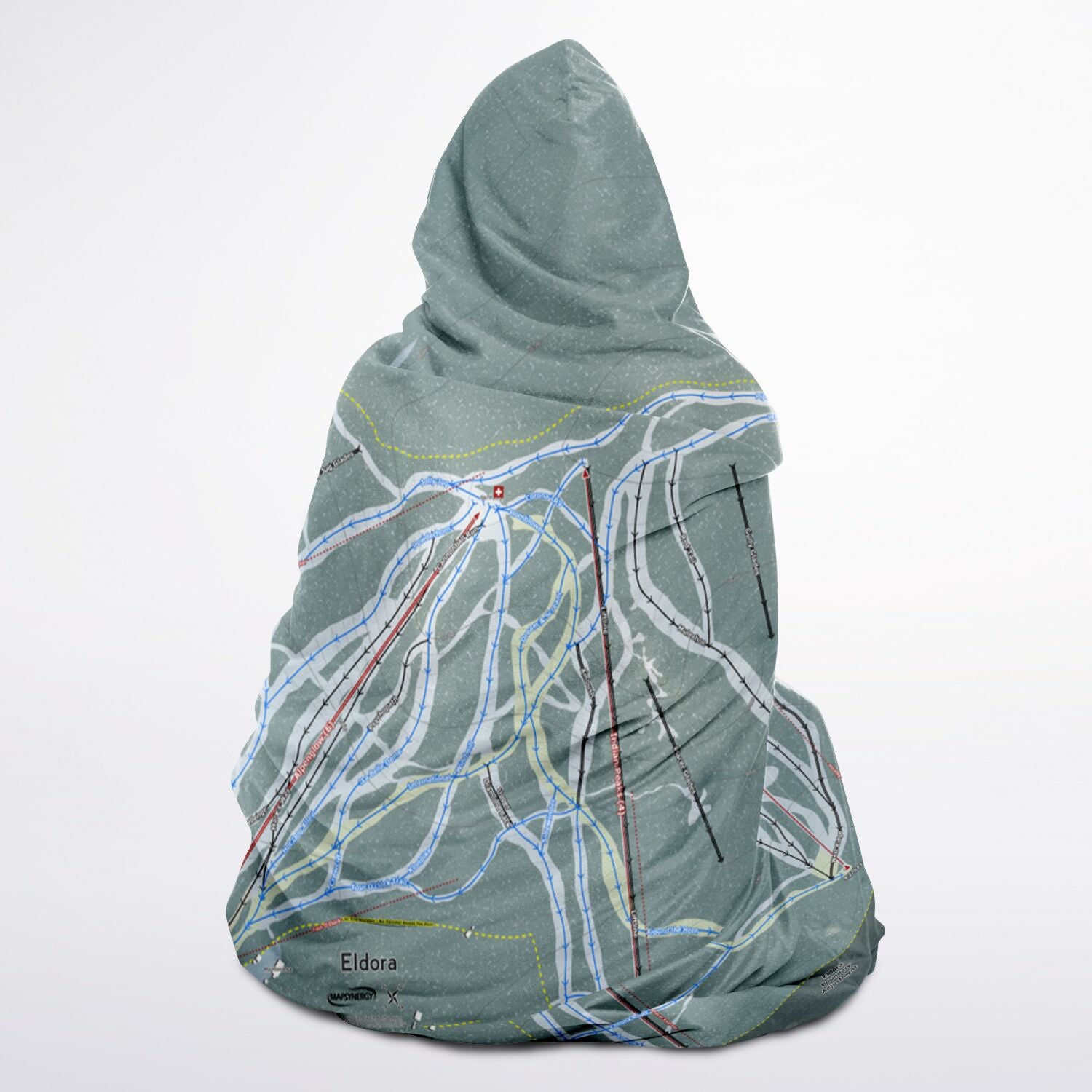 Eldora, Colorado Ski Trail Map - Youth Hooded Blanket