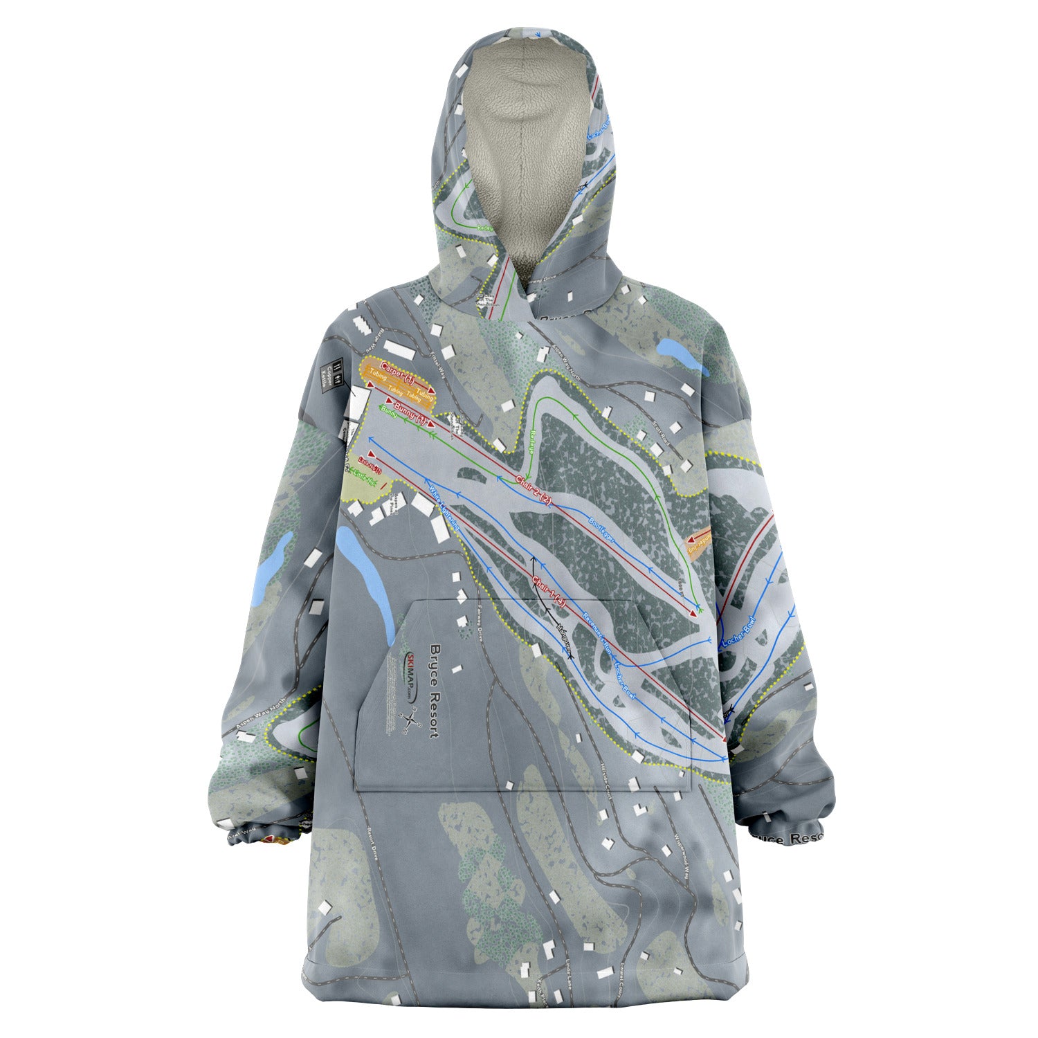 Bryce, Virginia Ski Trail Map - Snug Hoodie