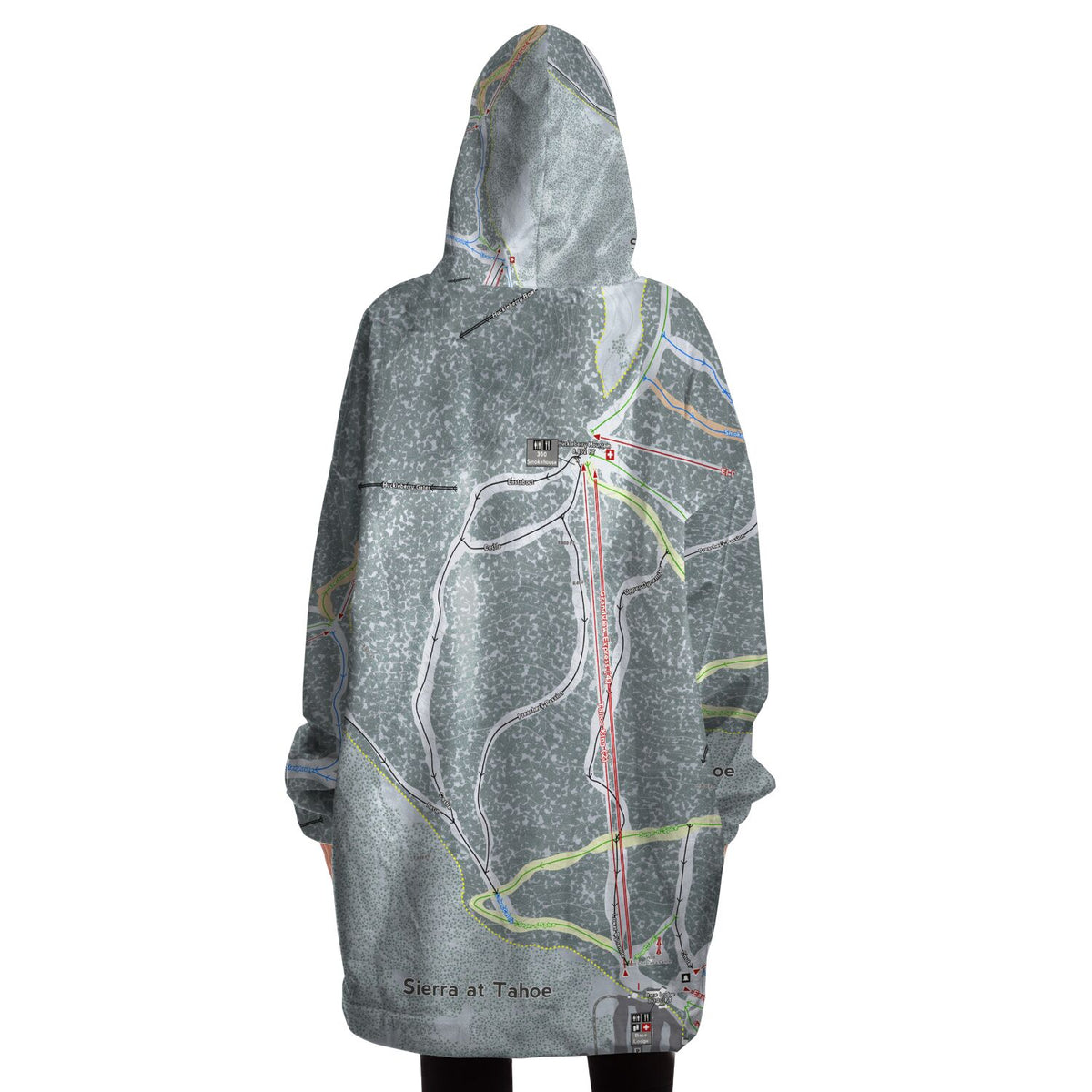 SIerra at Tahoe, California Ski Trail Map - Snug Hoodie