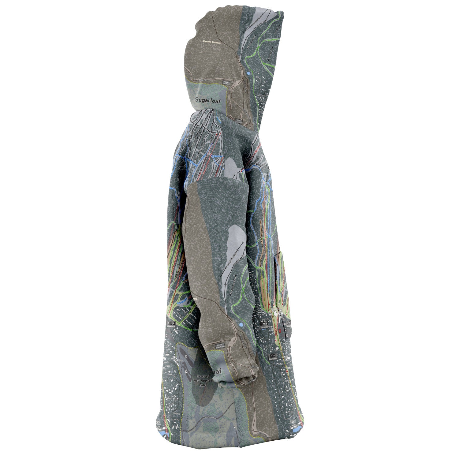 Sugarloaf, Maine Ski Trail Map - Snug Hoodie