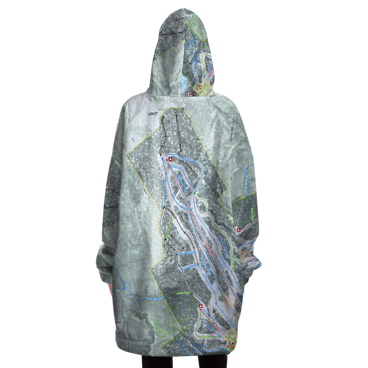 Camden Snow Bowl, Maine Ski Trail Map - Snug Hoodie