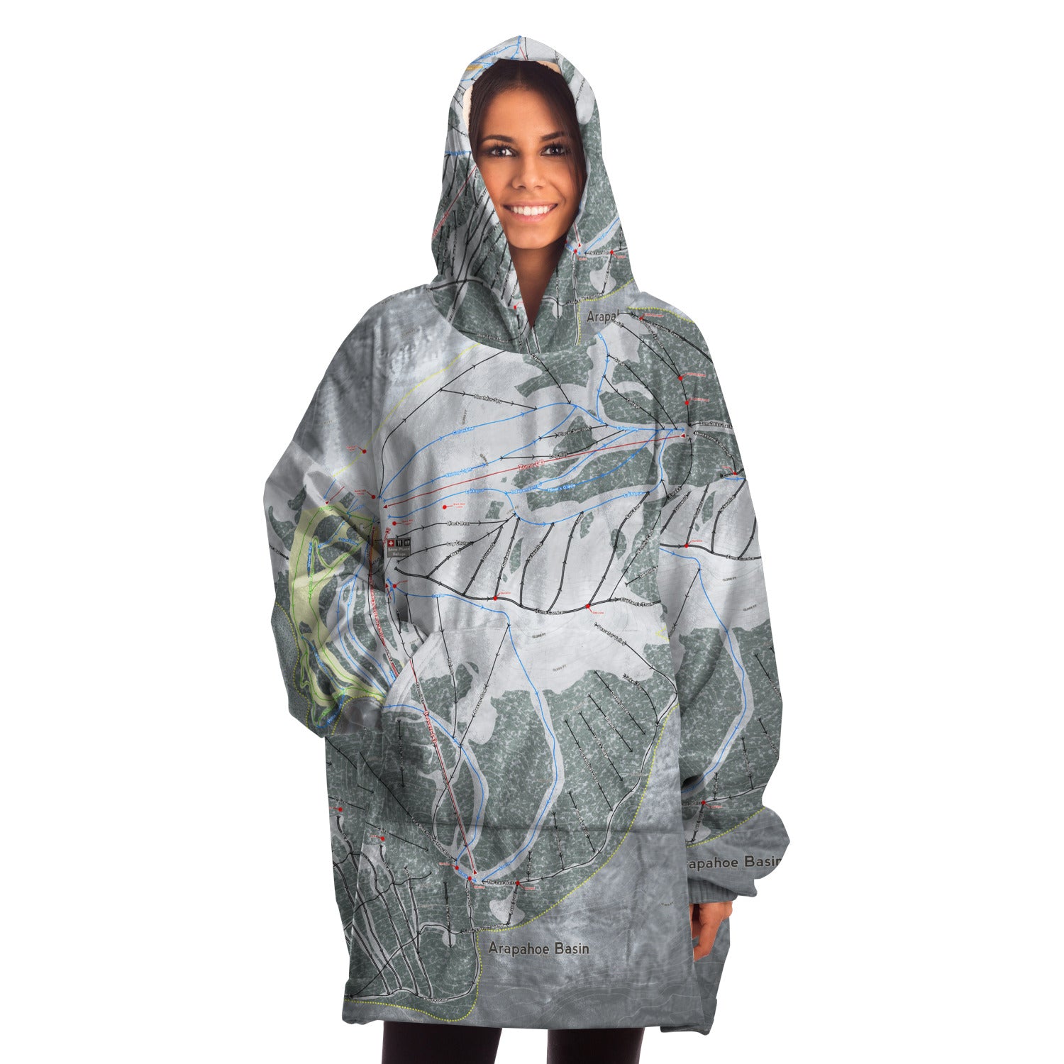 Arapahoe Basin, Colorado Ski Trail Map - Snug Hoodie