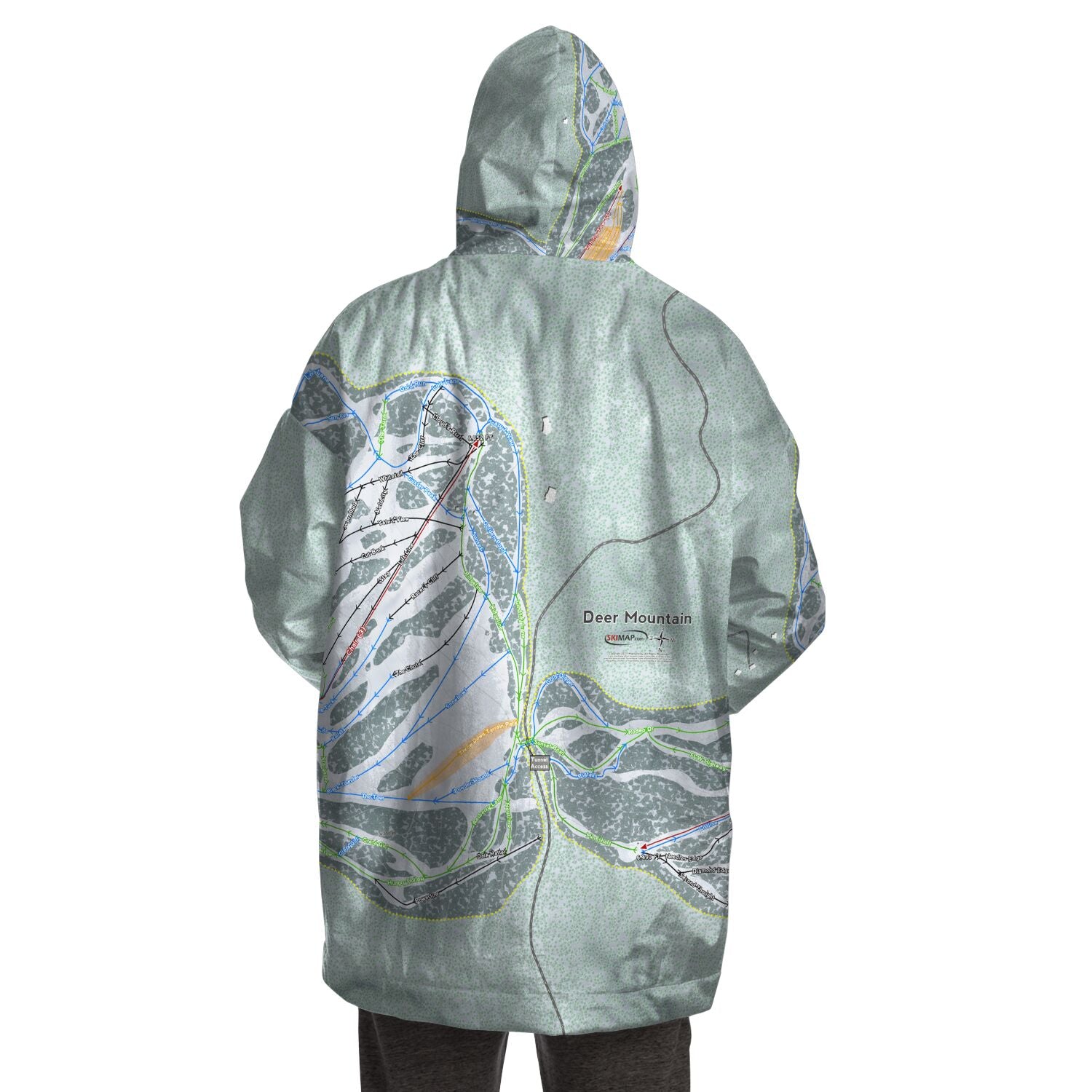 Deer Mountain, South Dakota Ski Trail Map - Snug Hoodie