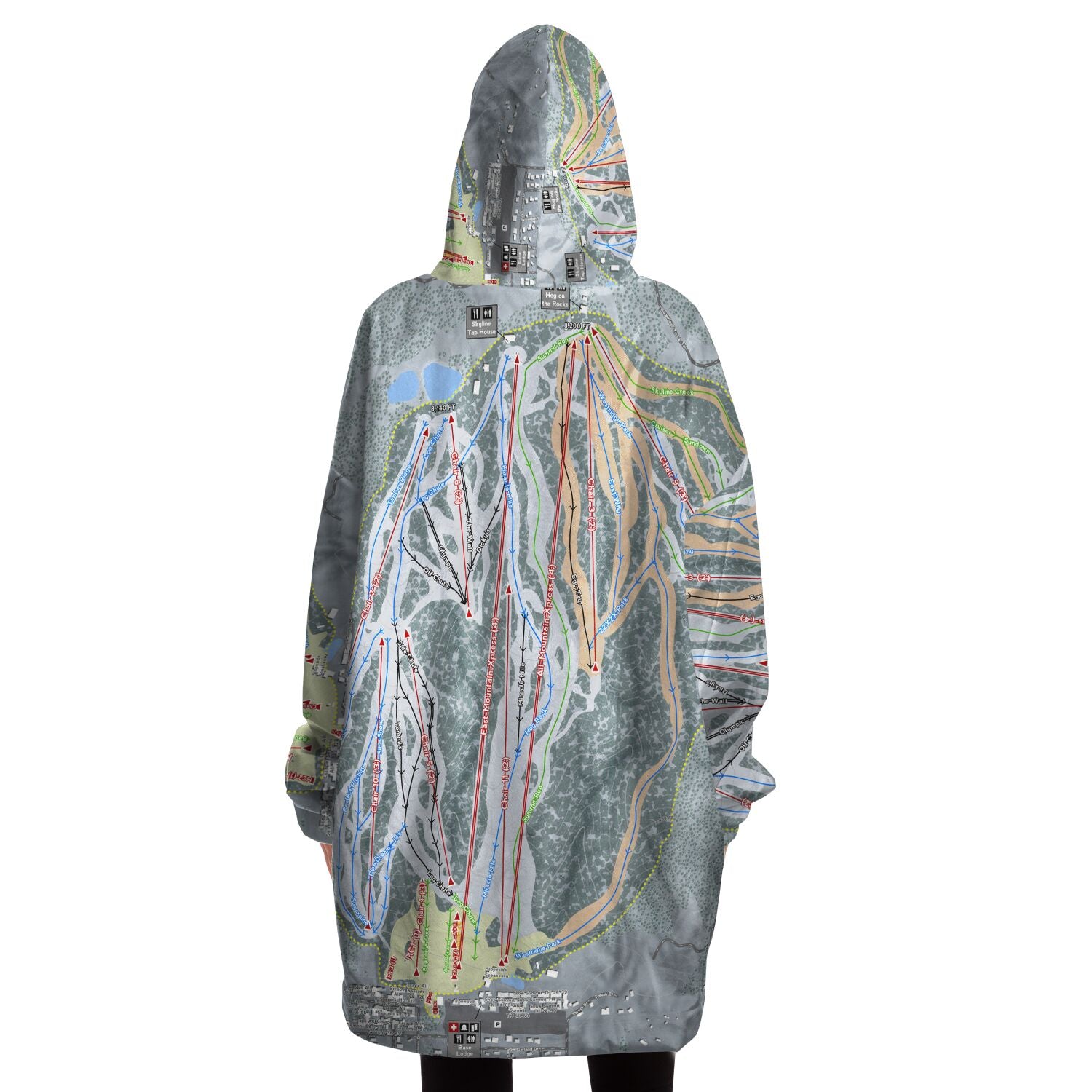 Snow Summit, California Ski Trail Map - Snug Hoodie