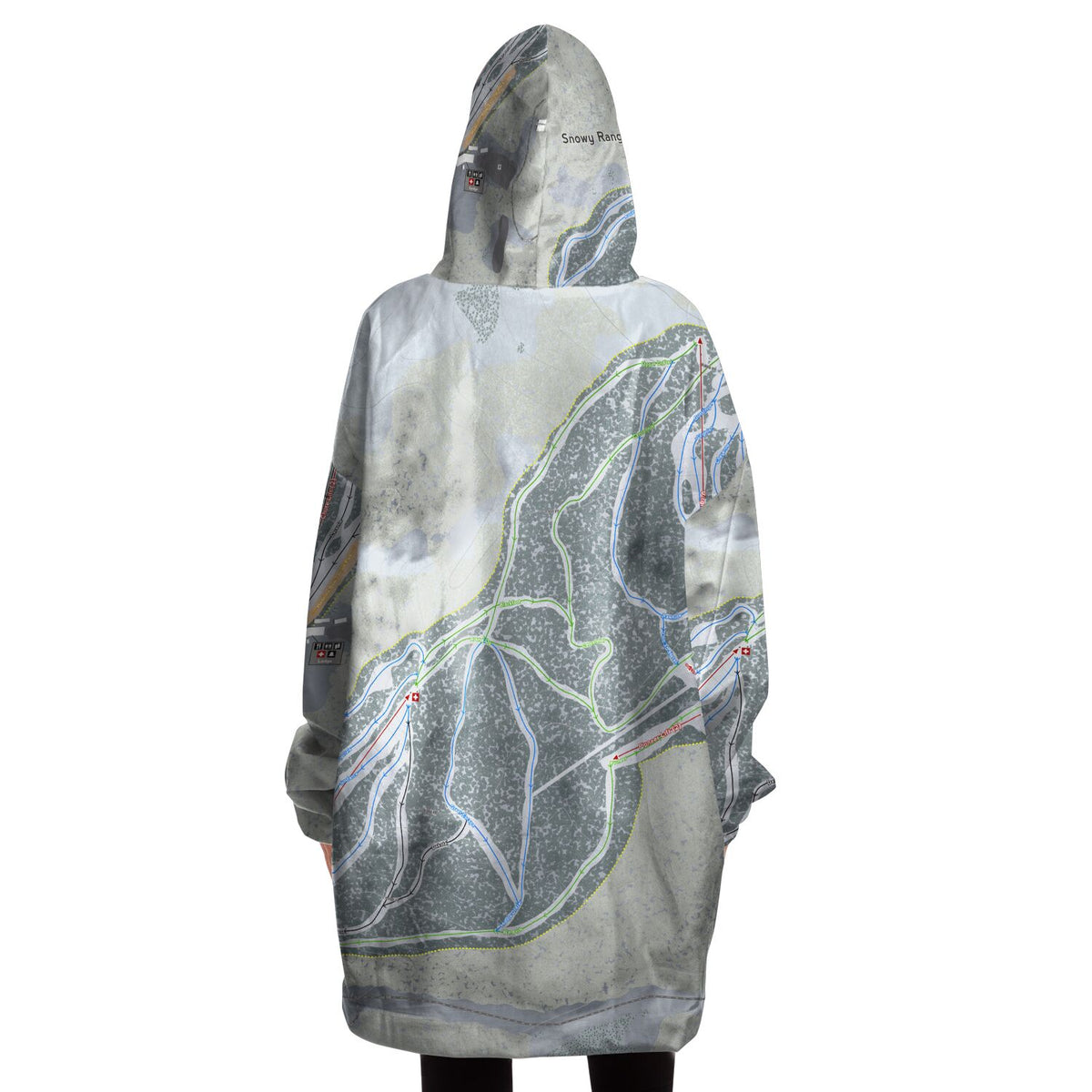 Snowy Range, Wyoming Ski Trail Map Snug Hoodie