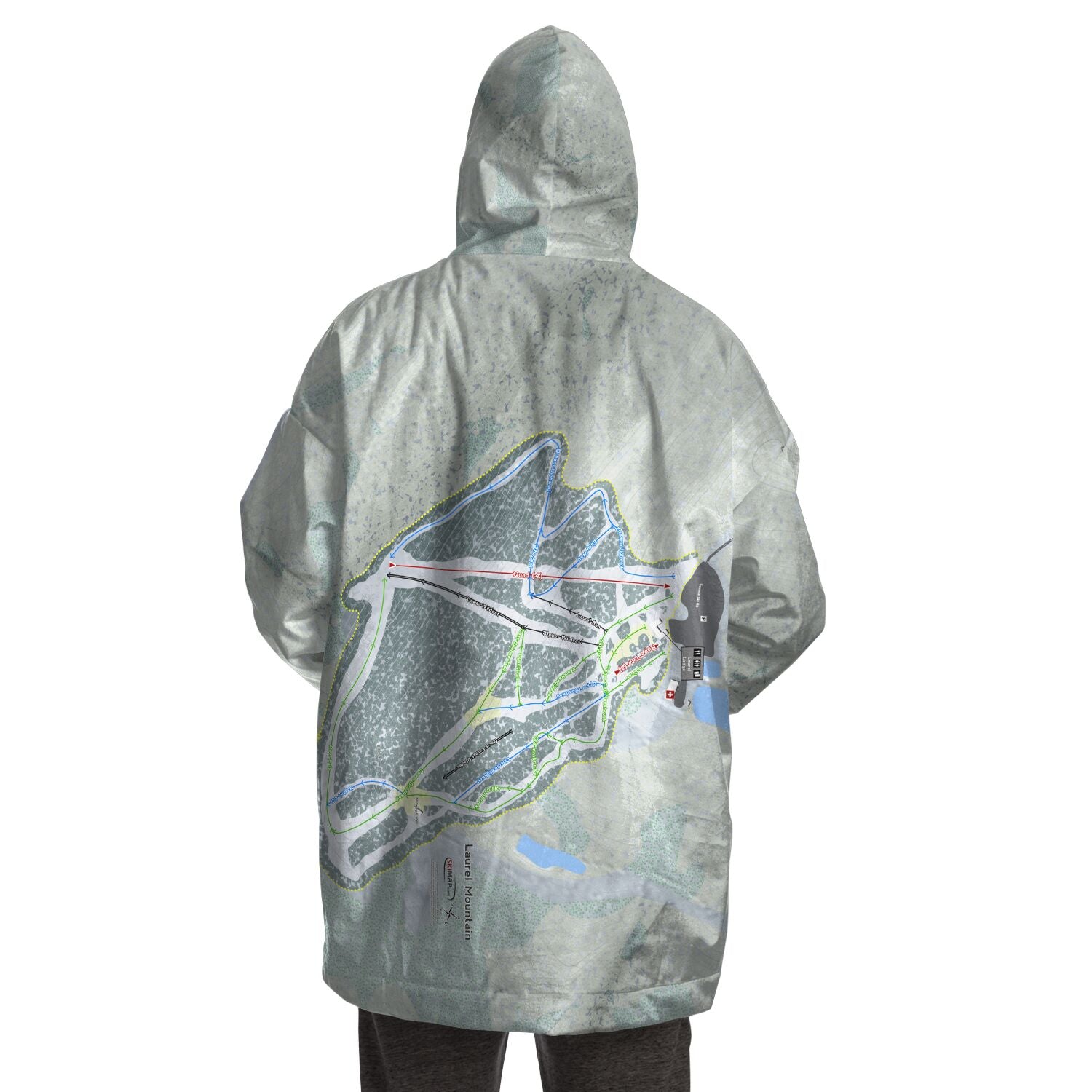 Laurel Mountain, Pennsylvania Ski Trail Map Snug Hoodie