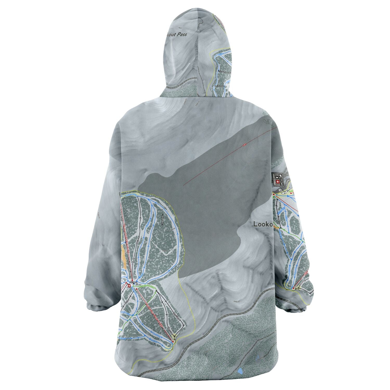 Lookout Pass, Idaho Ski Trail Map - Snug Hoodie