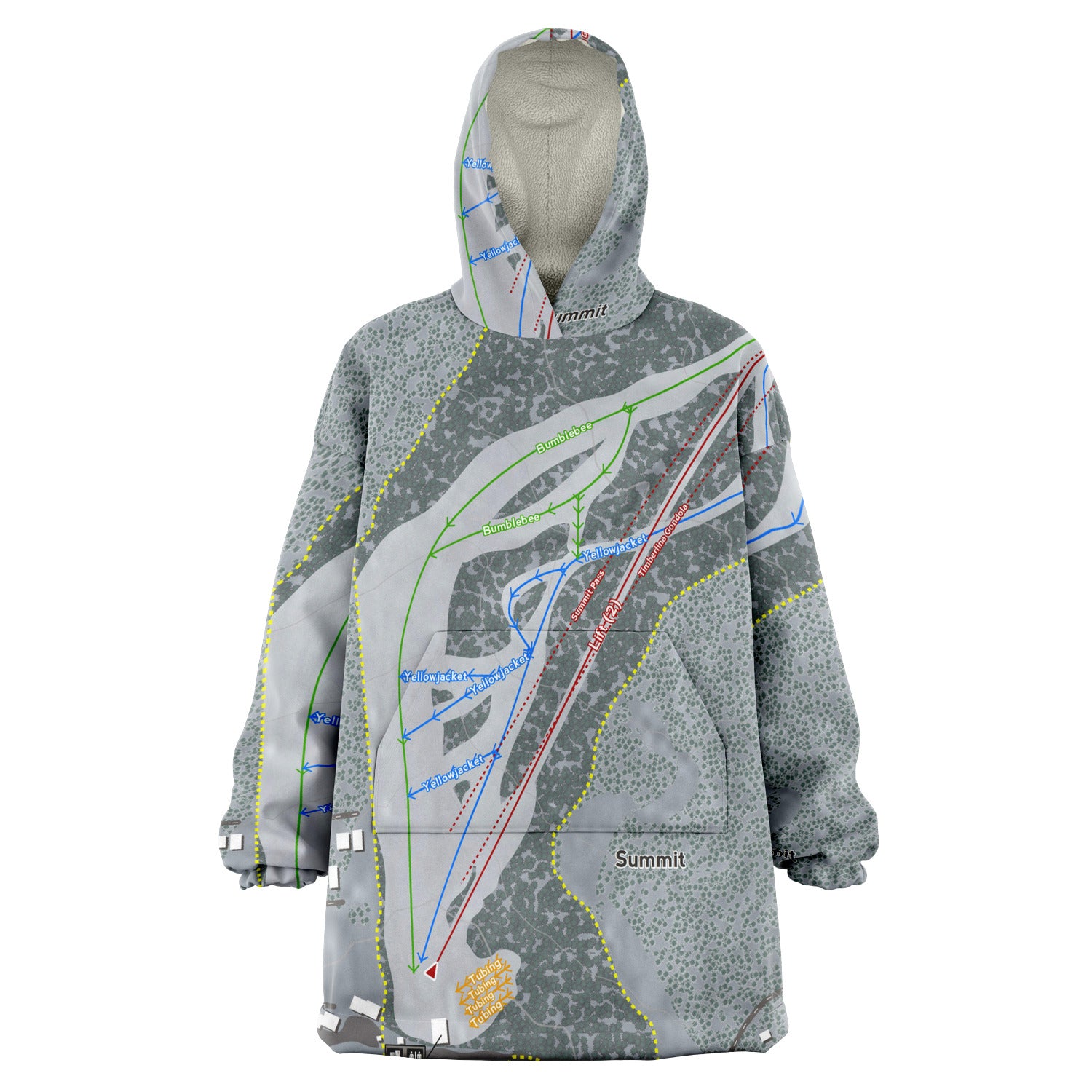 Summit, Oregon Ski Trail Map Snug Hoodie