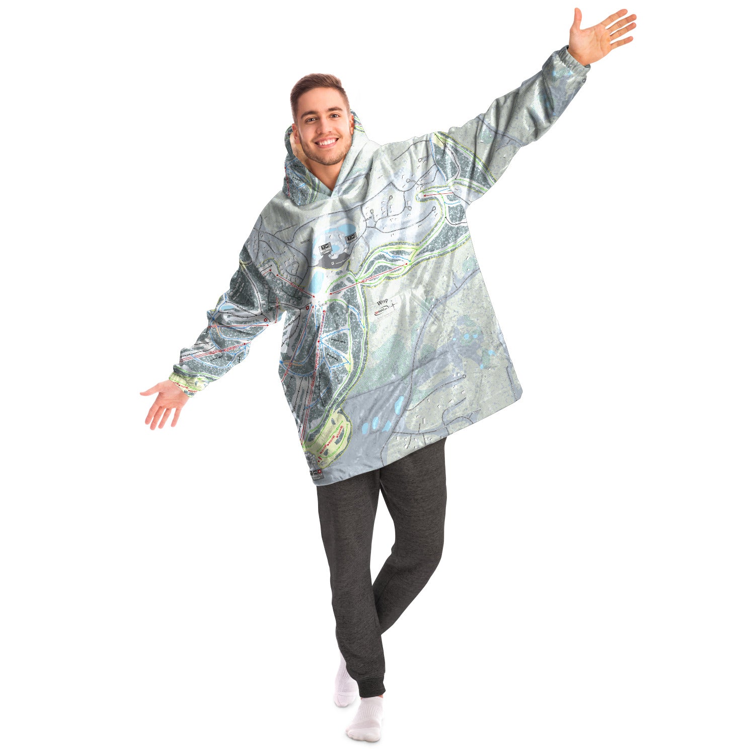 Wisp, Maryland Ski Trail Map - Snug Hoodie