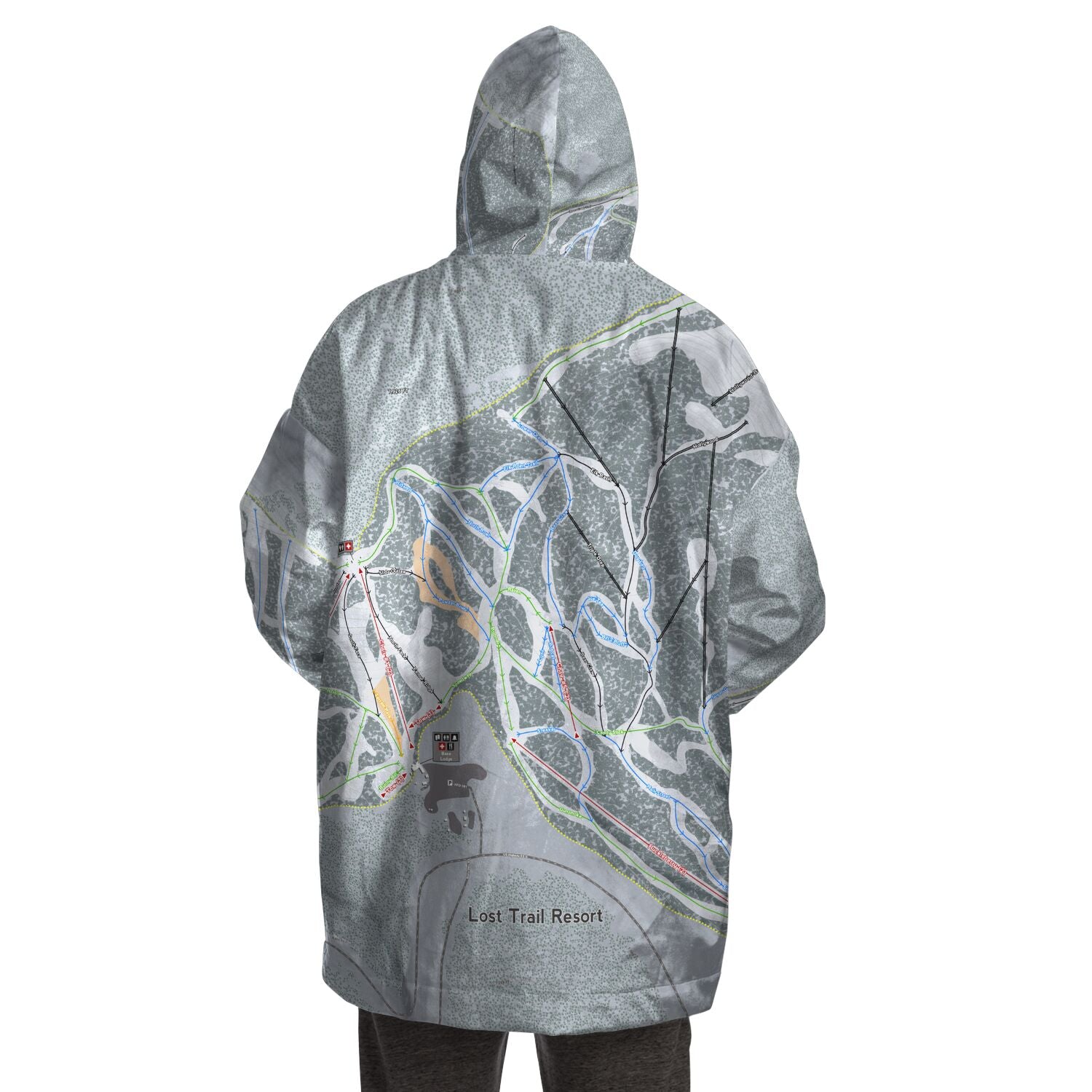 Lost Trail, Montana Ski Trail Map - Snug Hoodie