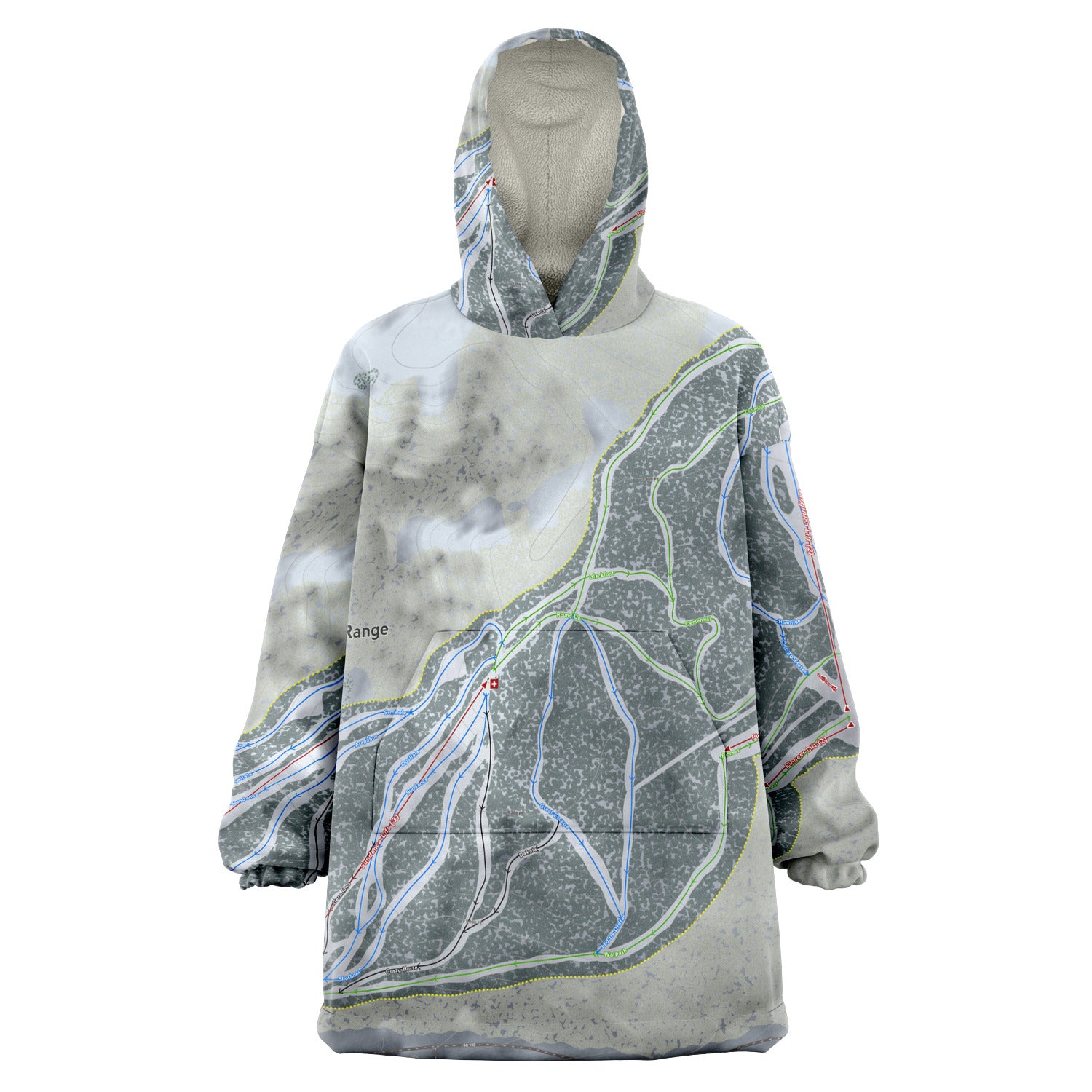 Snowy Range, Wyoming Ski Trail Map Snug Hoodie