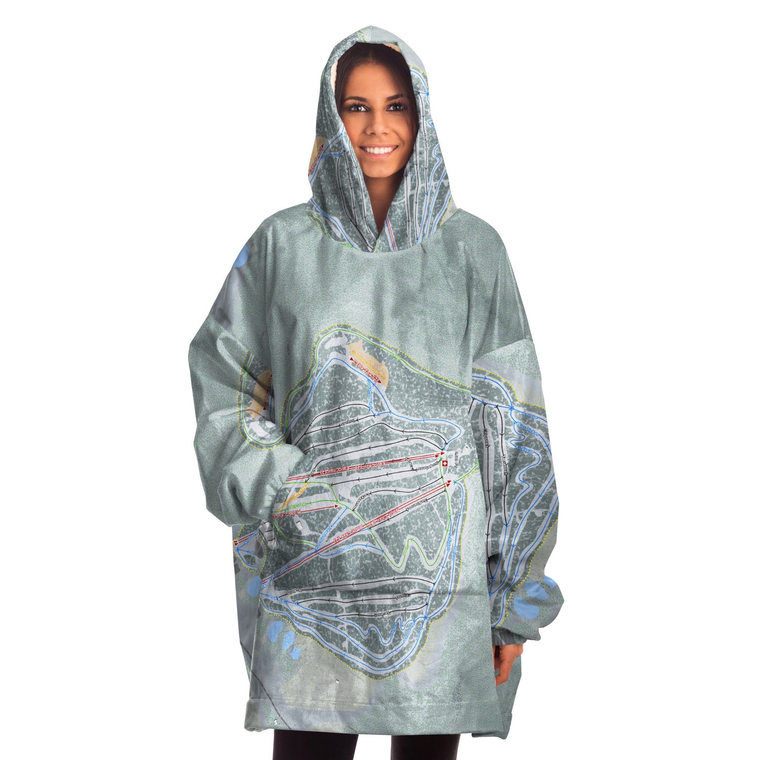 Elk Mountain, Pennsylvania Ski Trail Map - Snug Hoodie