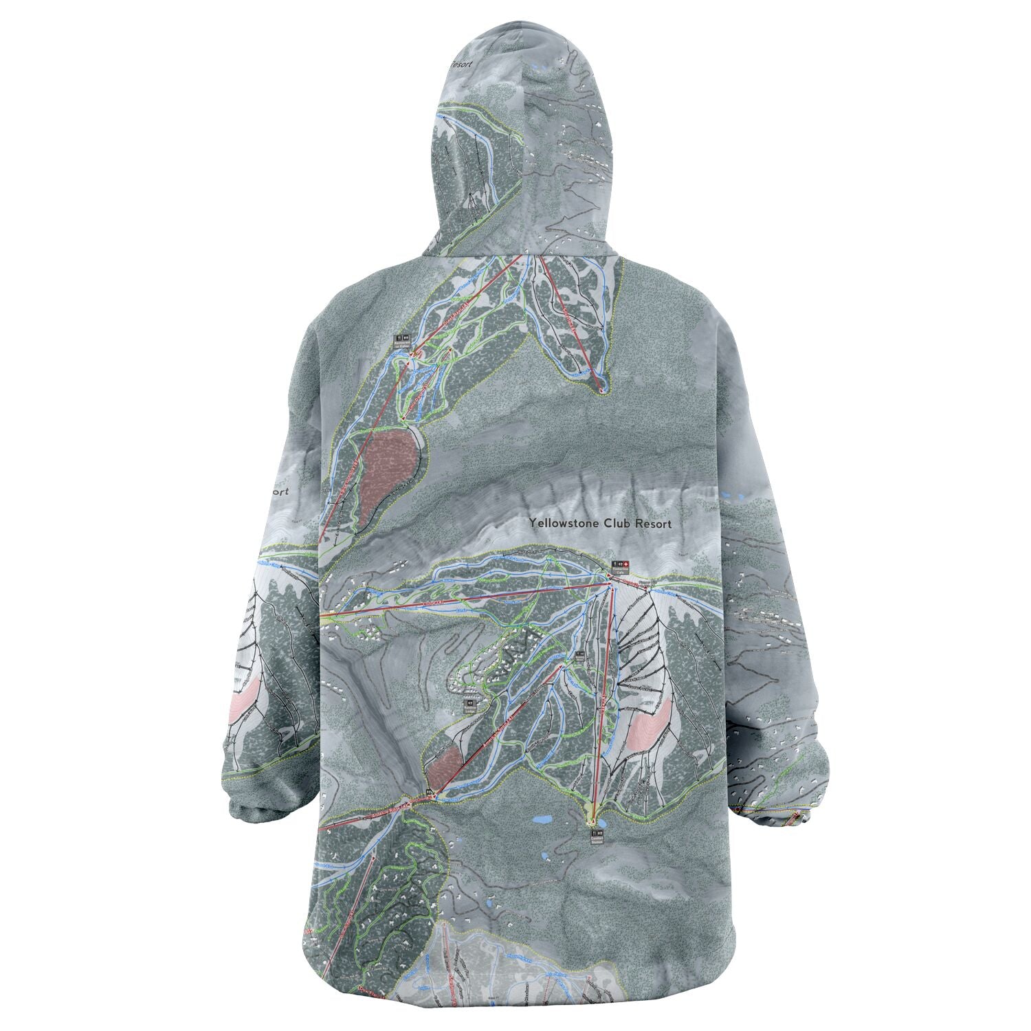 Yellowstone Club, Montana Ski Trail Map - Snug Hoodie