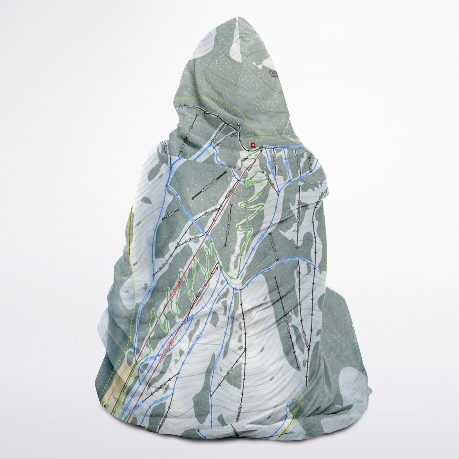 Pebble Creek, Idaho Ski Trail Map - Youth Hooded Blanket