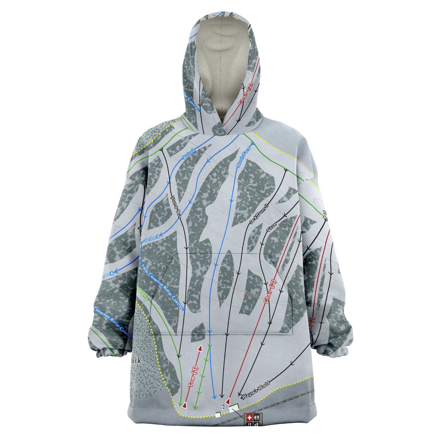 Sitzmark, Washington Ski Trail Map - Snug Hoodie