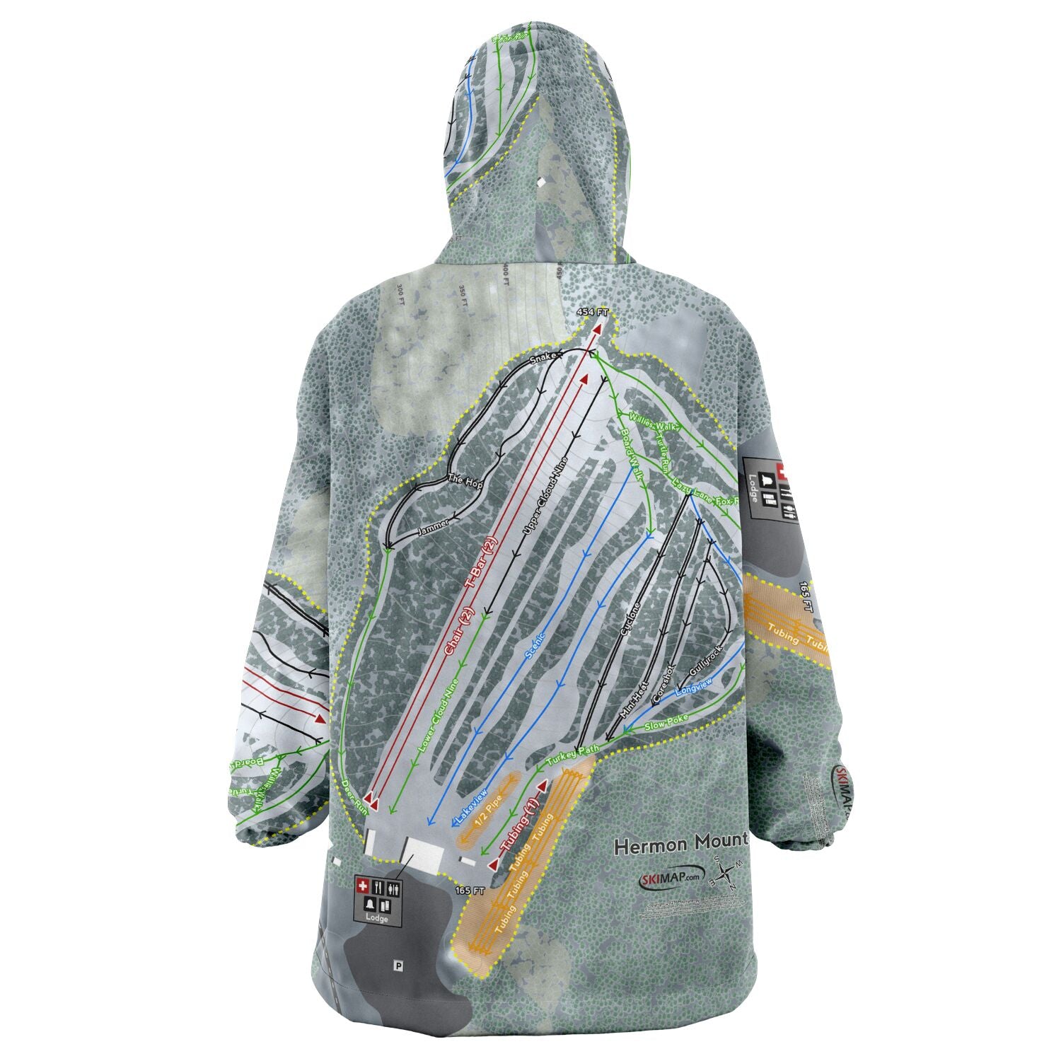 Hermon Mountain, Maine Ski Trail Map - Snug Hoodie