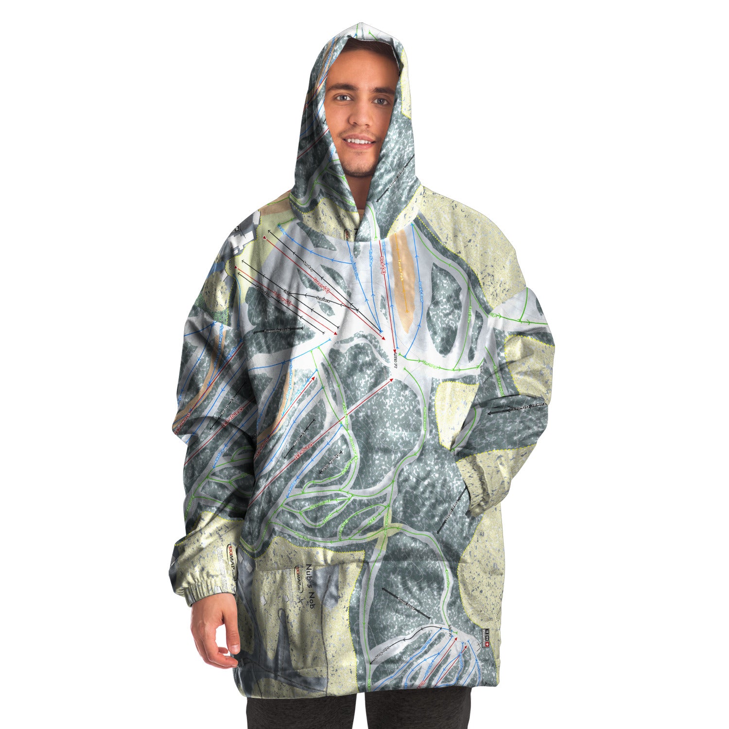 Nub's Nob, Michigan Ski Trail Map Snug Hoodie