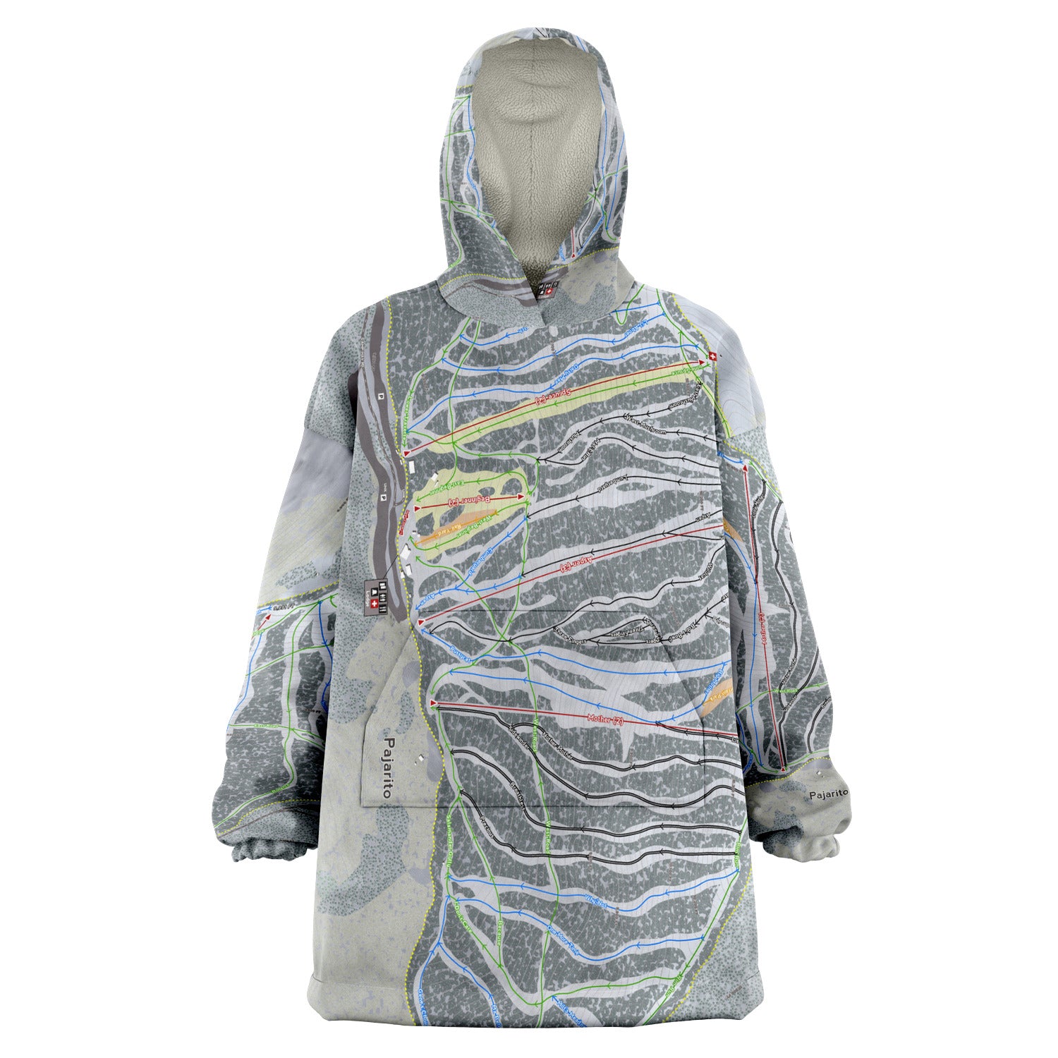 Pajarito, New Mexico Ski Trail Map - Snug Hoodie