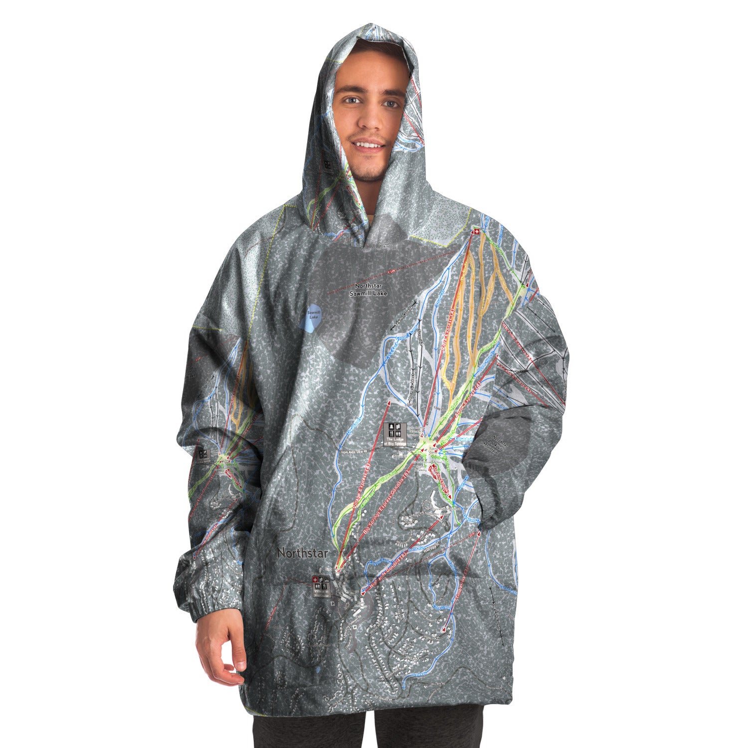 Northstar, California Ski Trail Map - Snug Hoodie