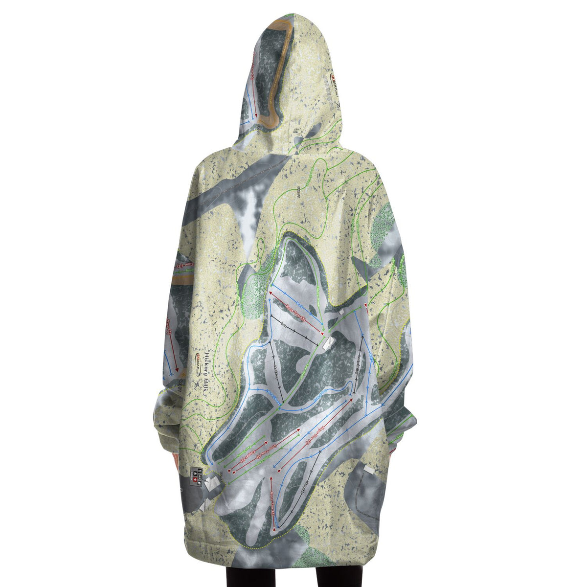 Hickory Hills, Michigan Ski Trail Map Snug Hoodie