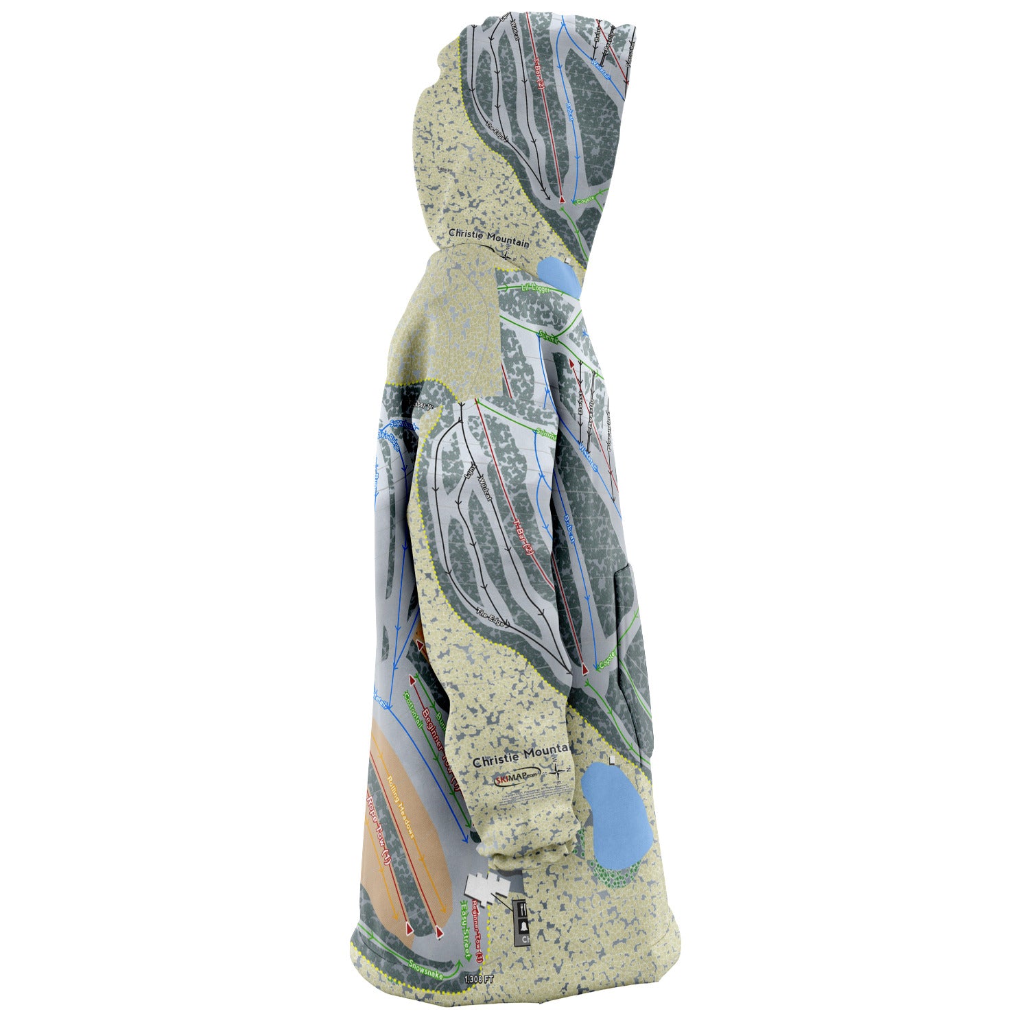 Christie Mountain, Wisconsin Ski Trail Map - Snug Hoodie