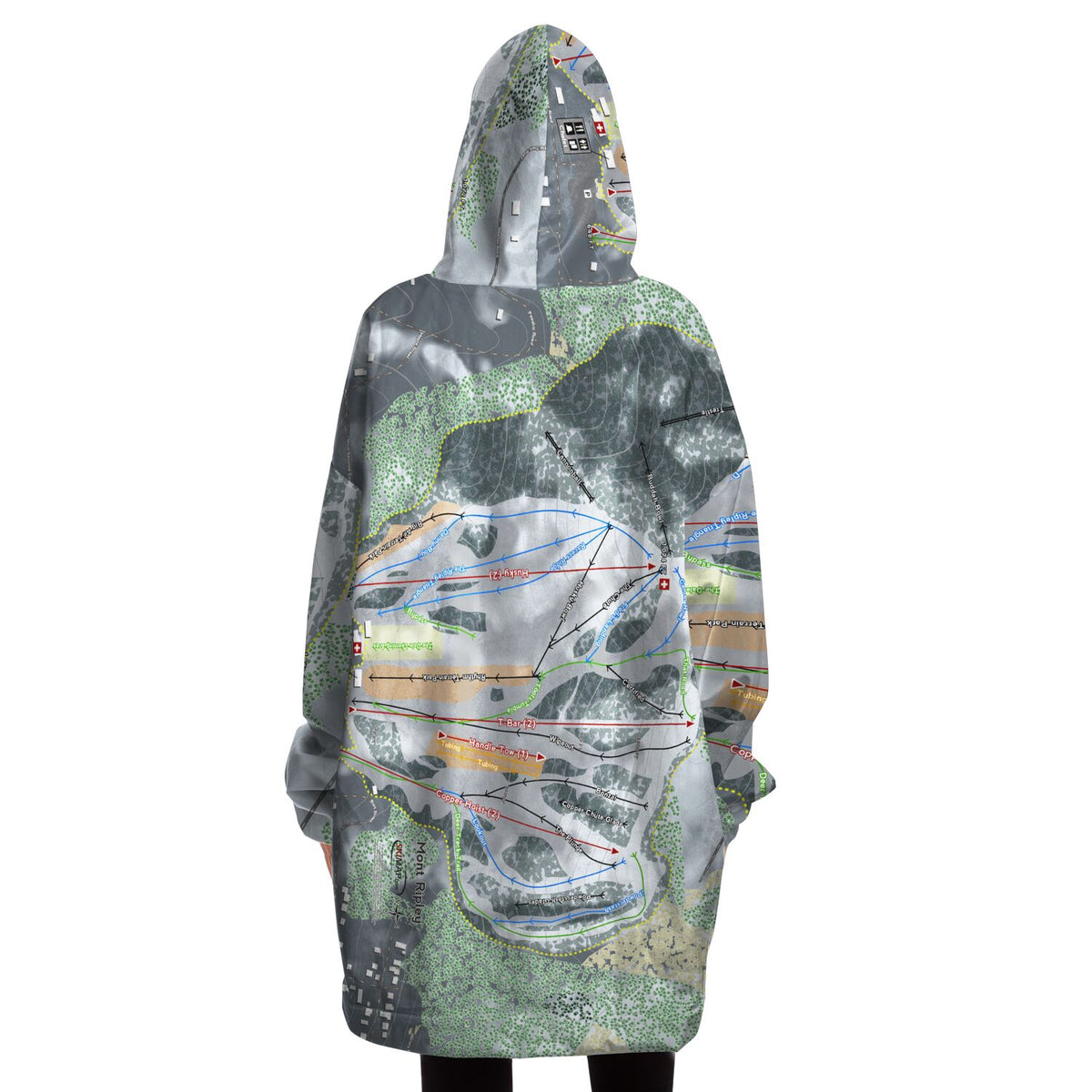 Mont Ripley, Michigan Ski Trail Map Snug Hoodie