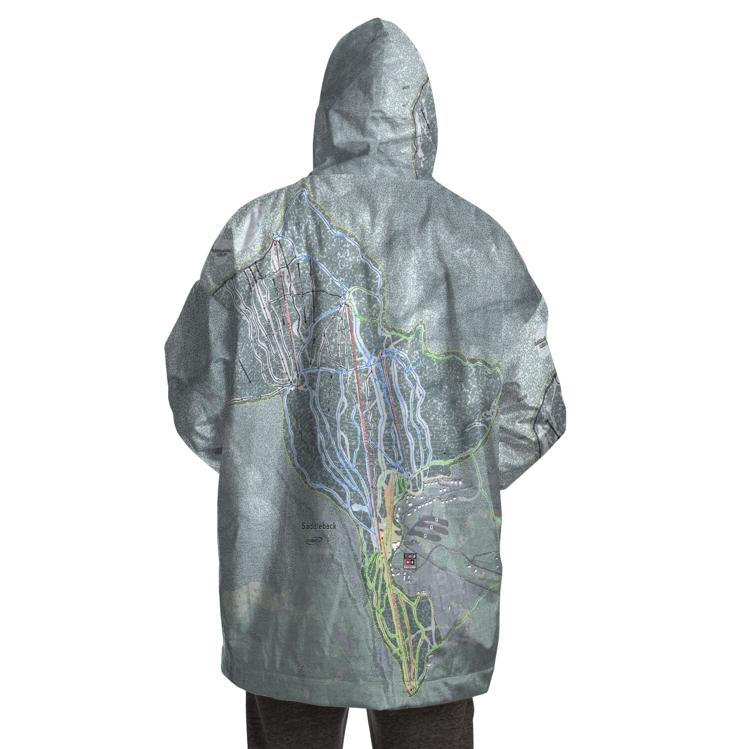 Saddleback, Maine Ski Trail Map - Snug Hoodie