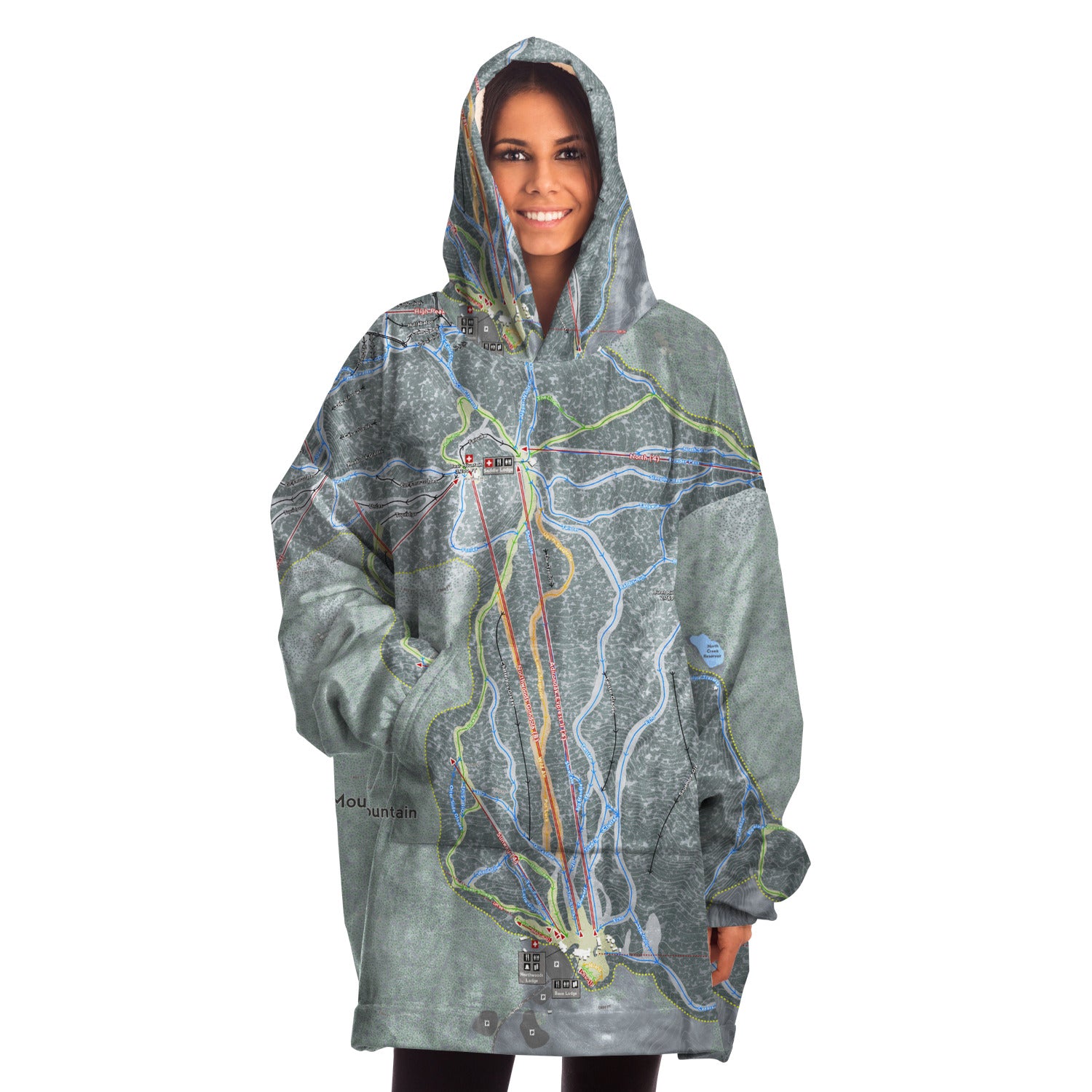 Gore Mountain, New York Ski Trail Map - Snug Hoodie