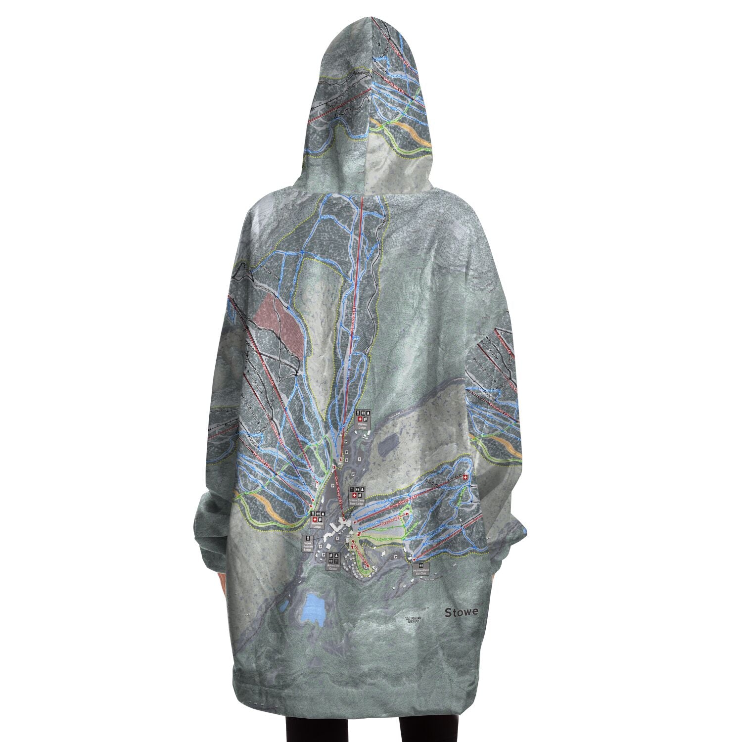 Stowe, Vermont Ski Trail Map - Snug Hoodie