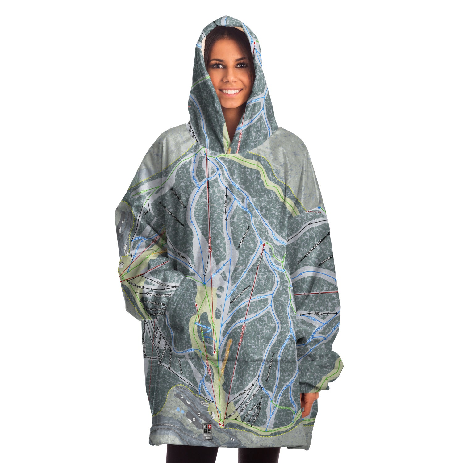 Sunlight Mountain Resort, Colorado Ski Trail Map - Snug Hoodie