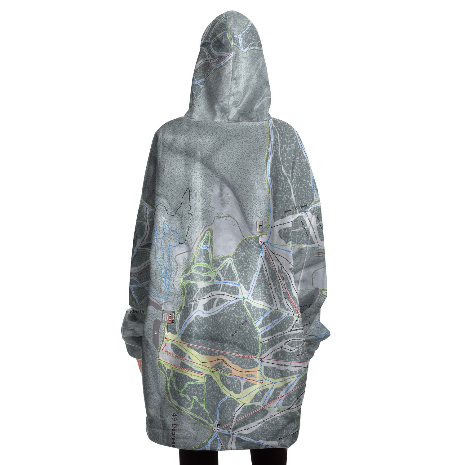 49 Degrees North, Washington Ski Trail Map - Snug Hoodie