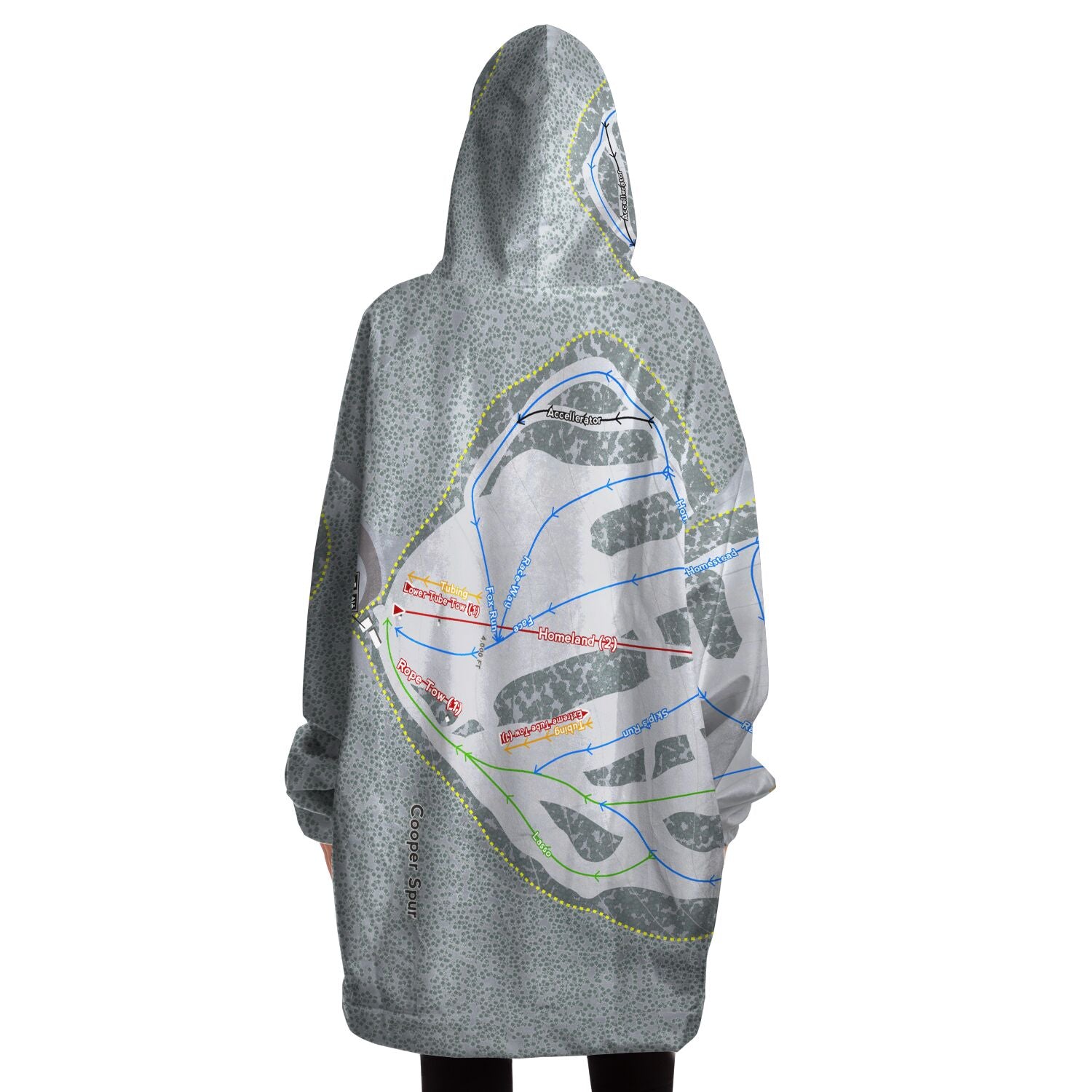 Cooper Spur, Oregon Ski Trail Map Snug Hoodie