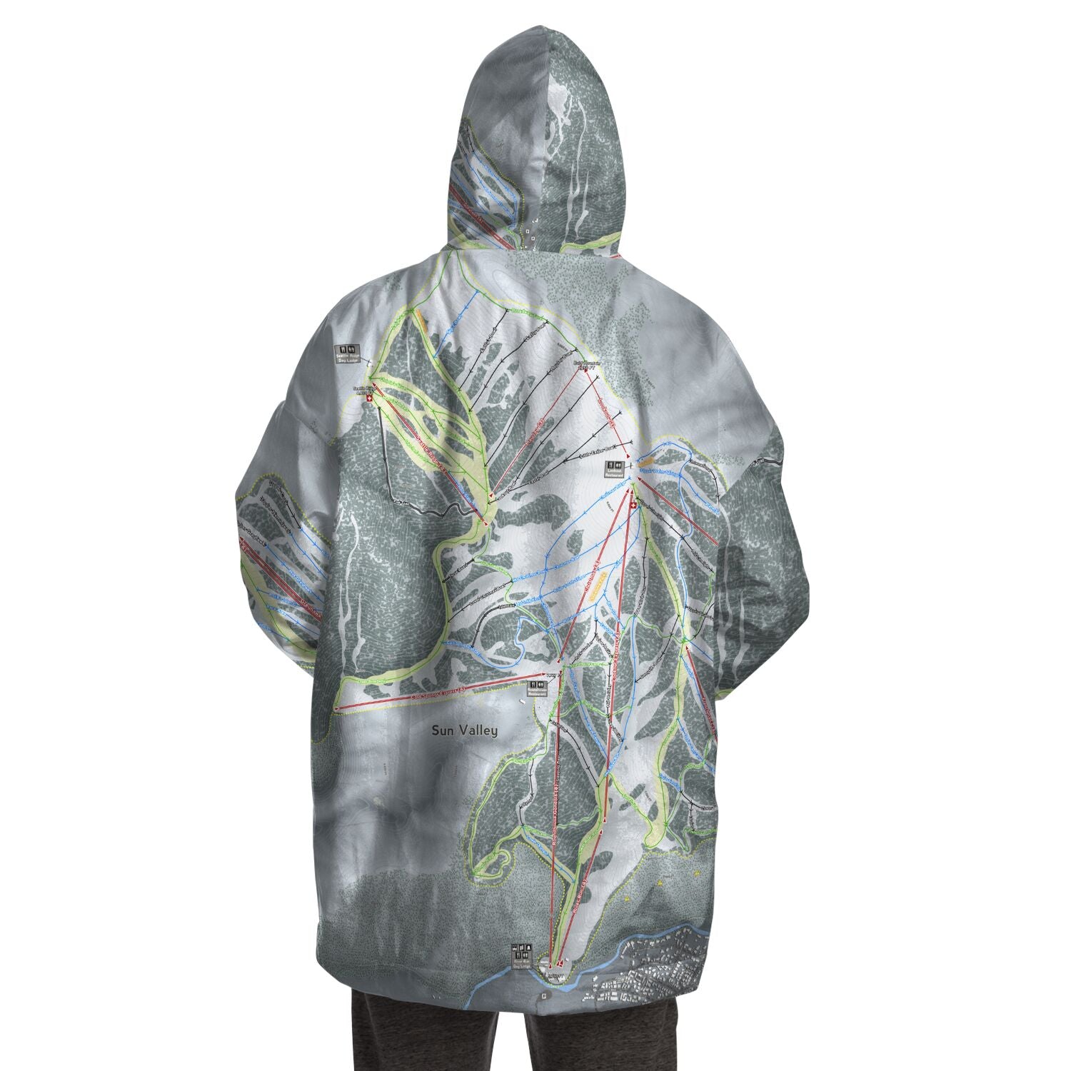 Sun Valley, Idaho Ski Trail Map - Snug Hoodie