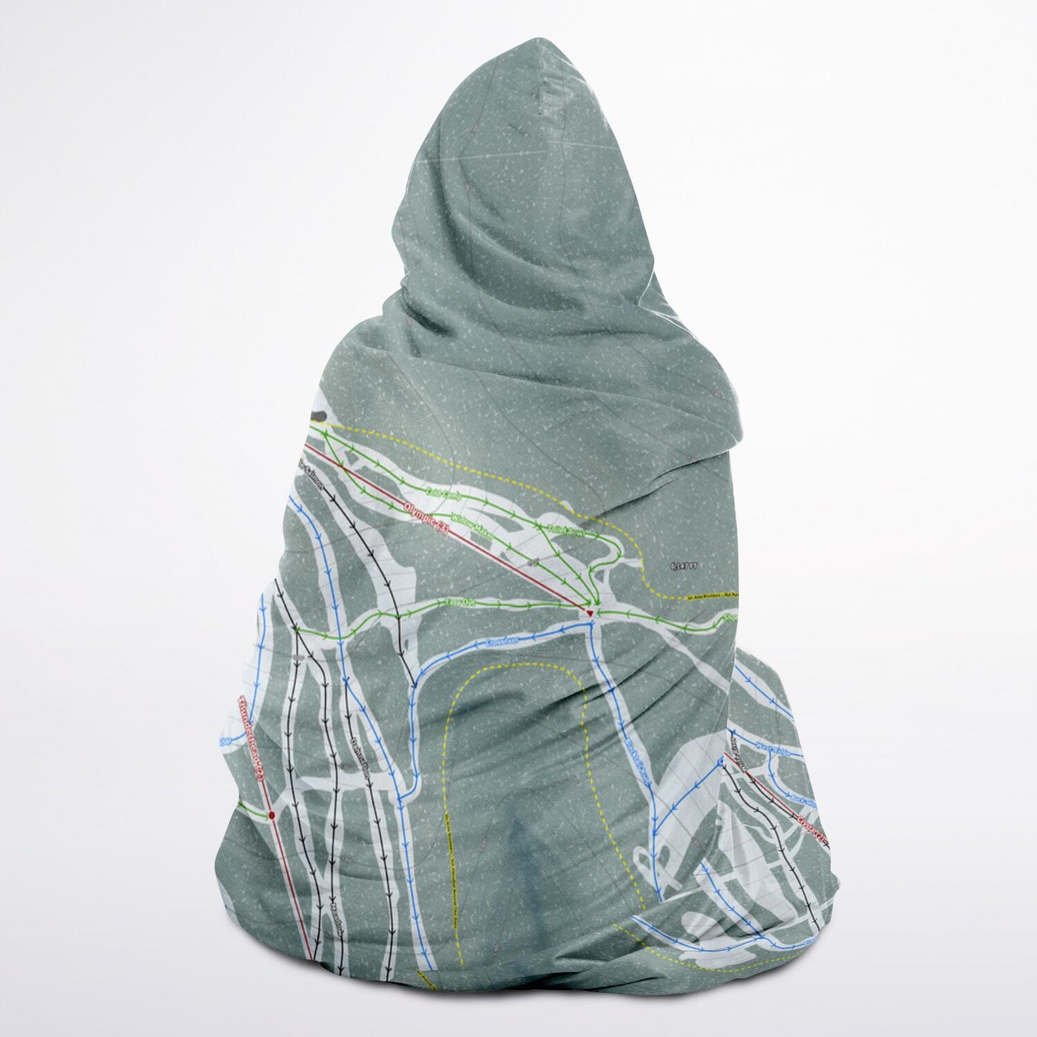 Blacktail, Montana Ski Trail Map - Adult Hooded Blanket