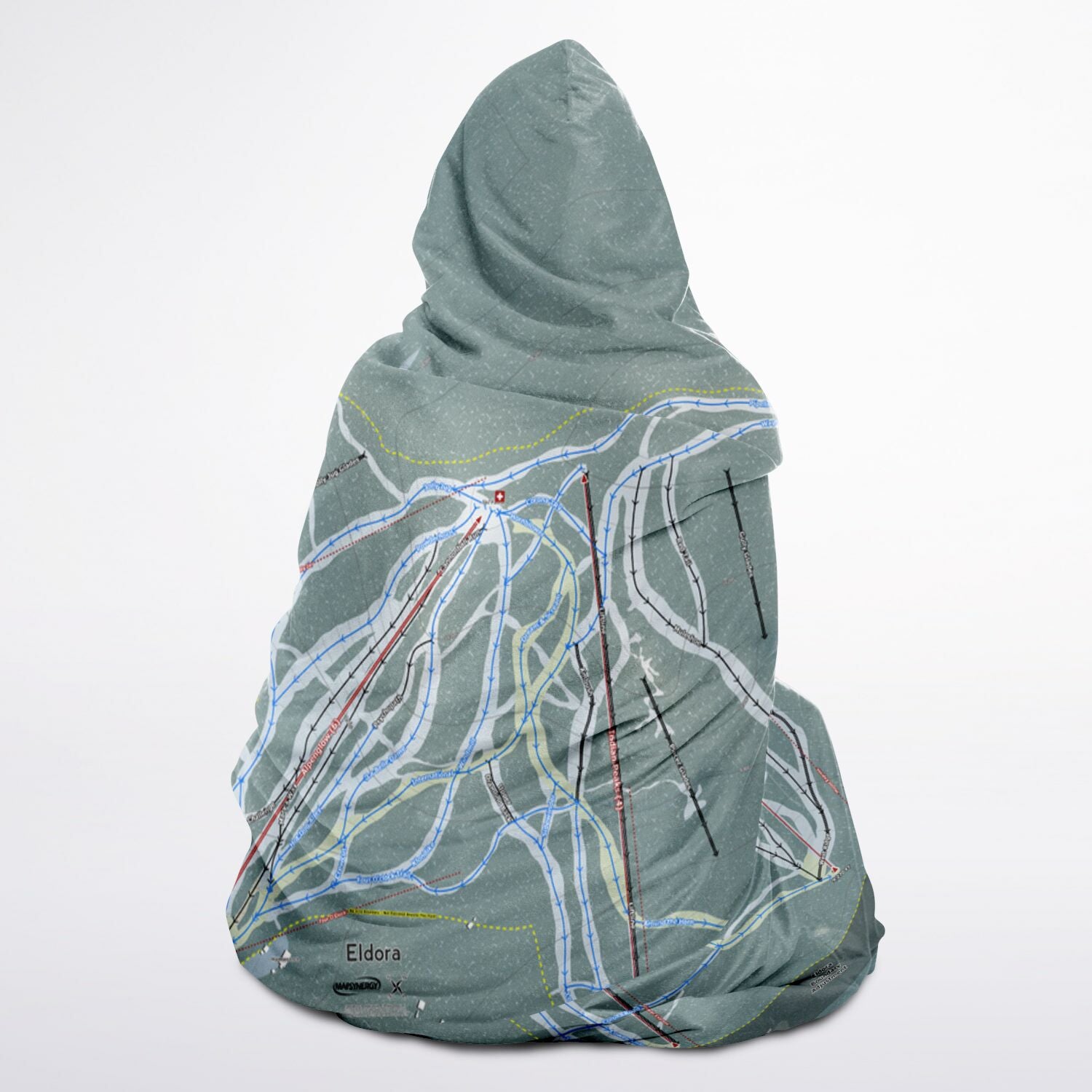 Eldora, Colorado Ski Trail Map - Adult Hooded Blanket