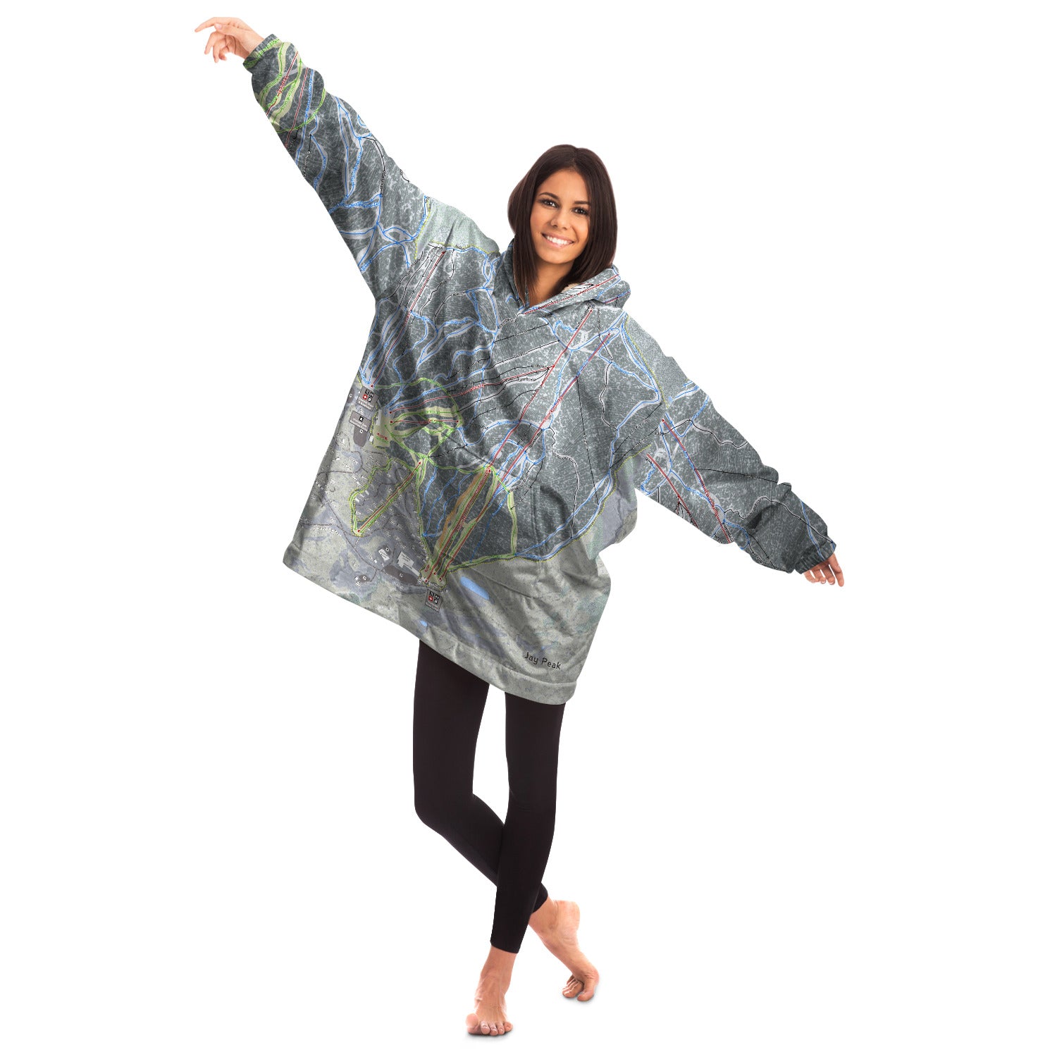 Jay Peak, Vermont Ski Trail Map - Snug Hoodie